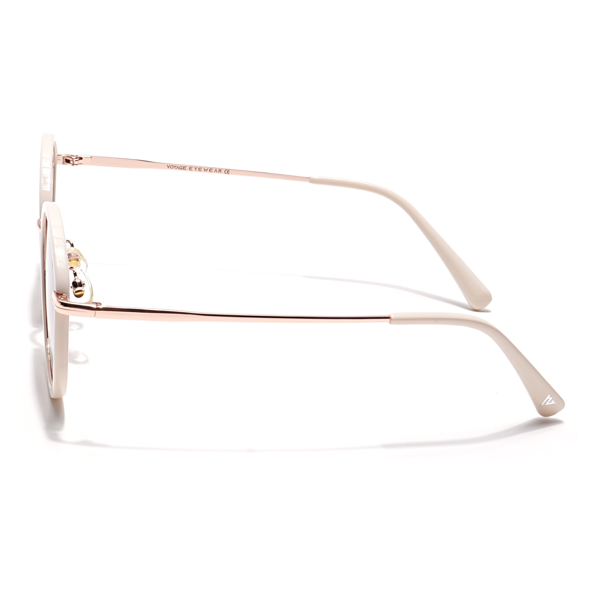 Voyage Select Round Sunglasses (Brown & Clear Lens | Beige Frame - SLPMG6218)