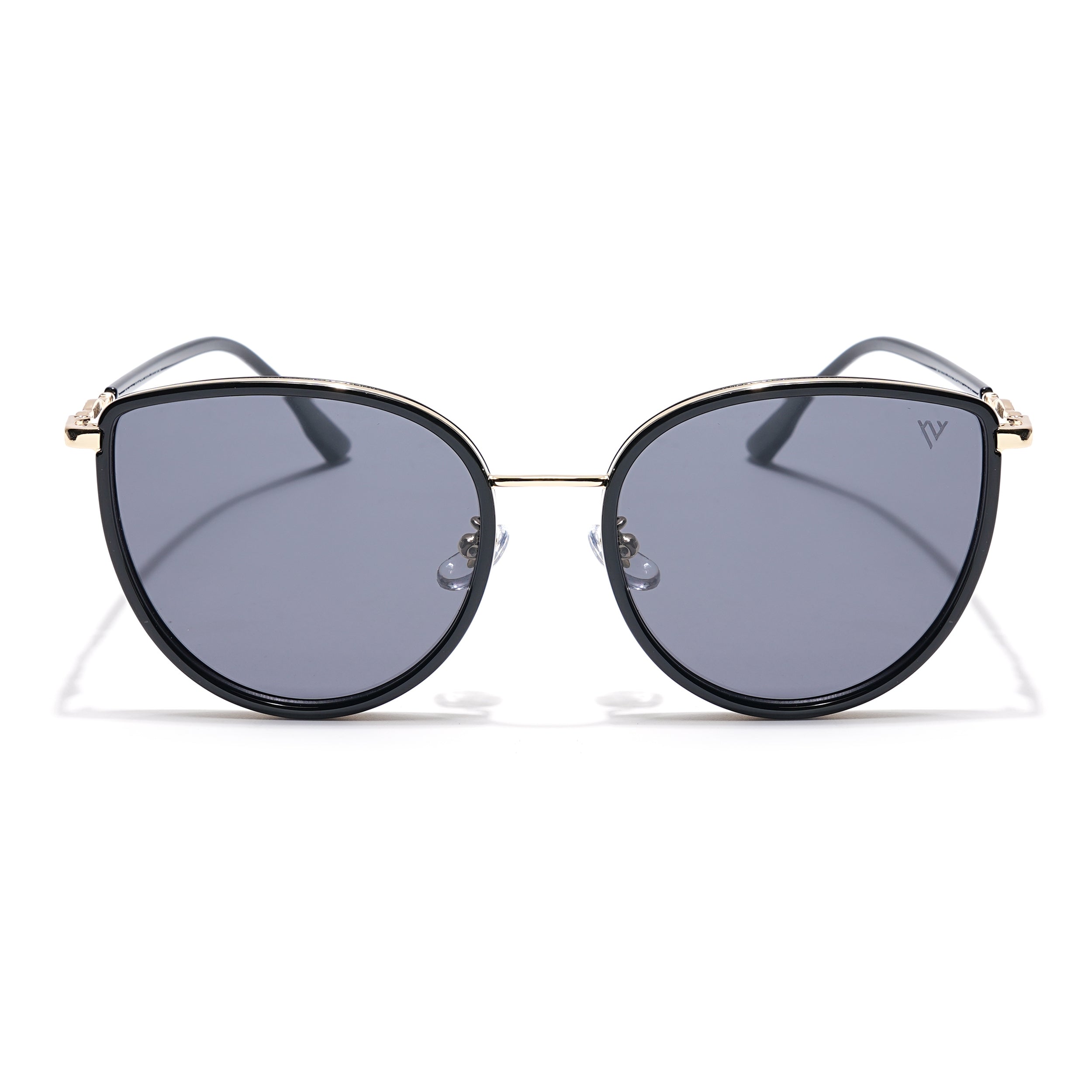 Voyage Select Cateye Sunglasses (Black Lens | Golden & Black Frame - SLPMG6242)