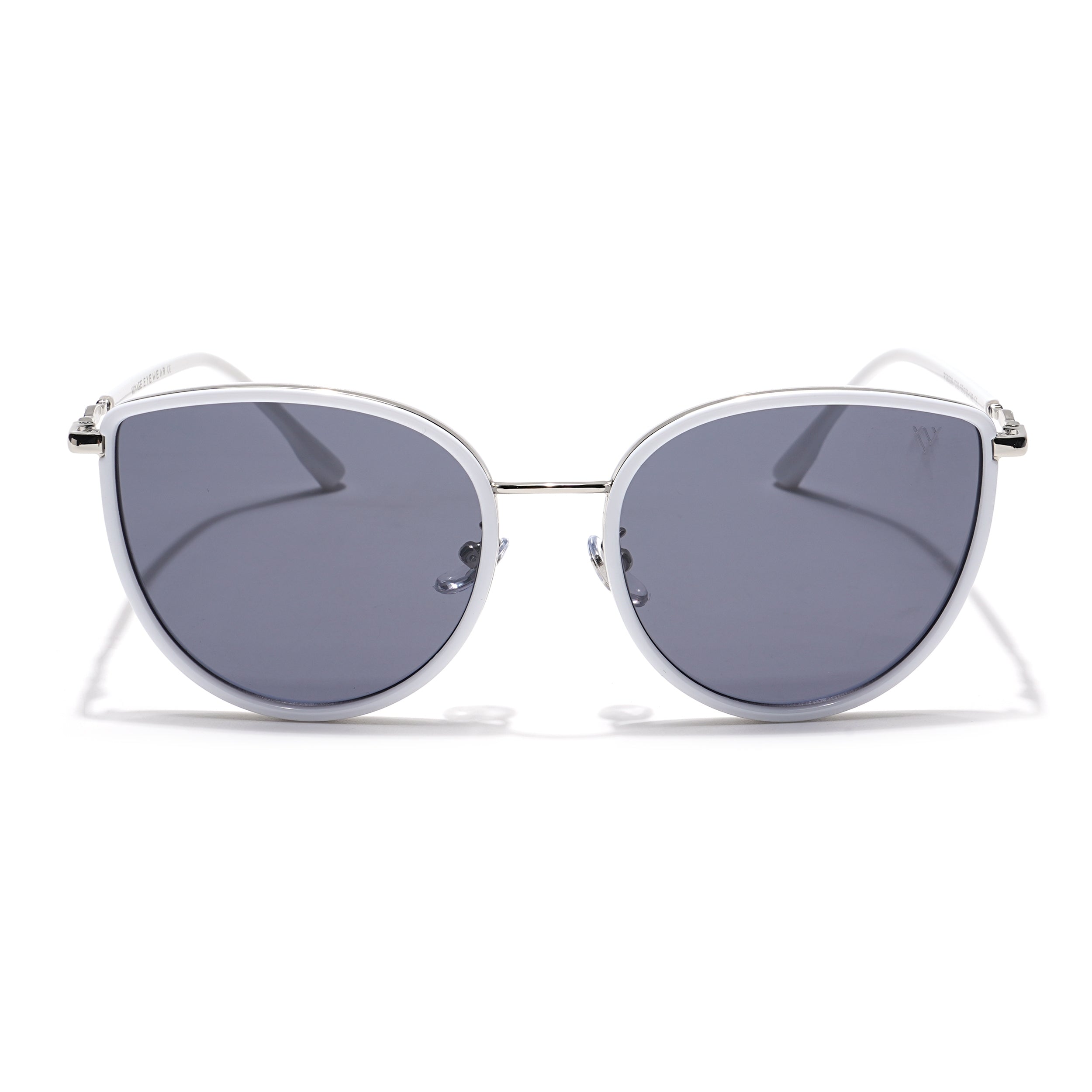 Voyage Select Cateye Sunglasses (Black Lens | Silver & White Frame - SLPMG6249)