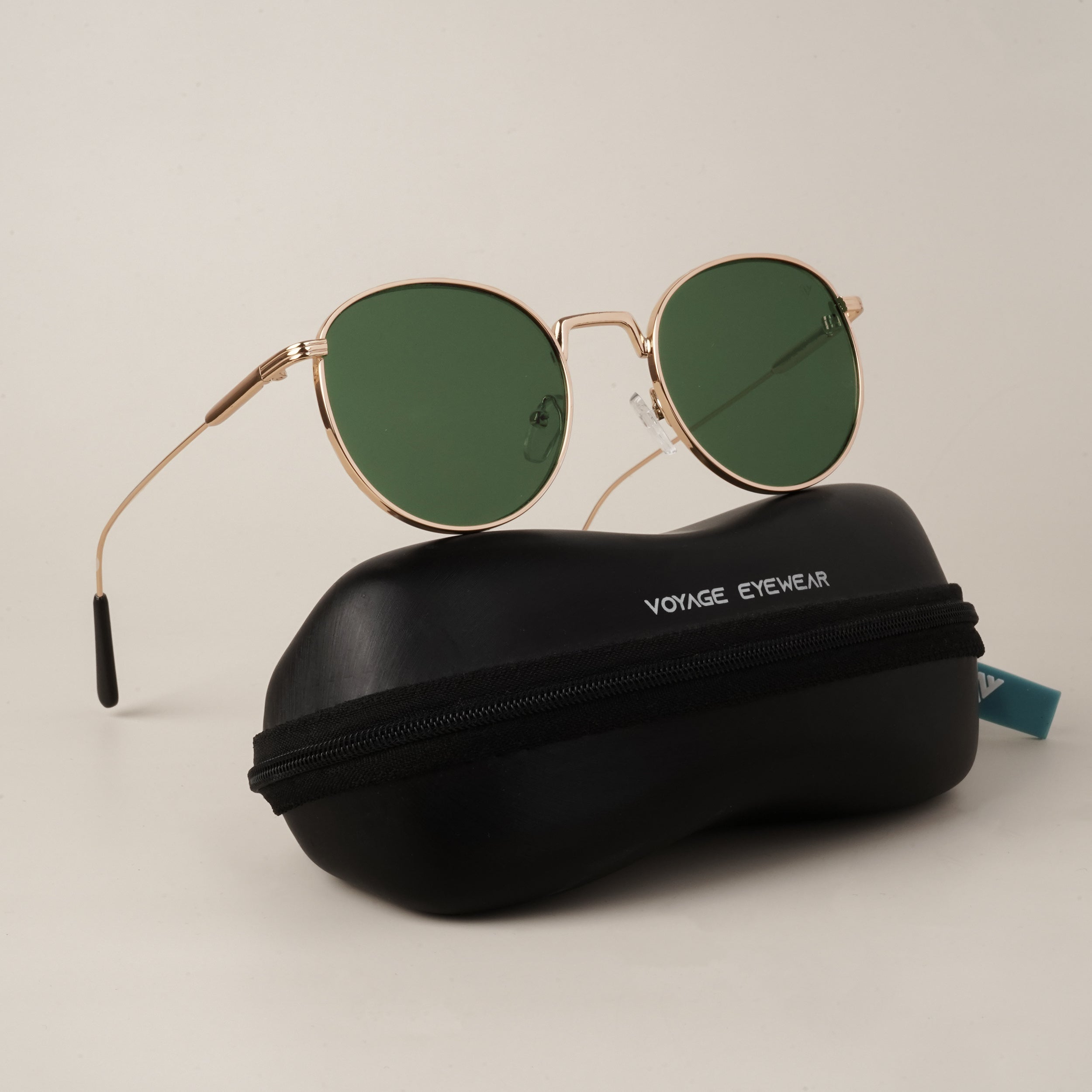 Voyage Green-Gold Round Sunglasses - MG2973