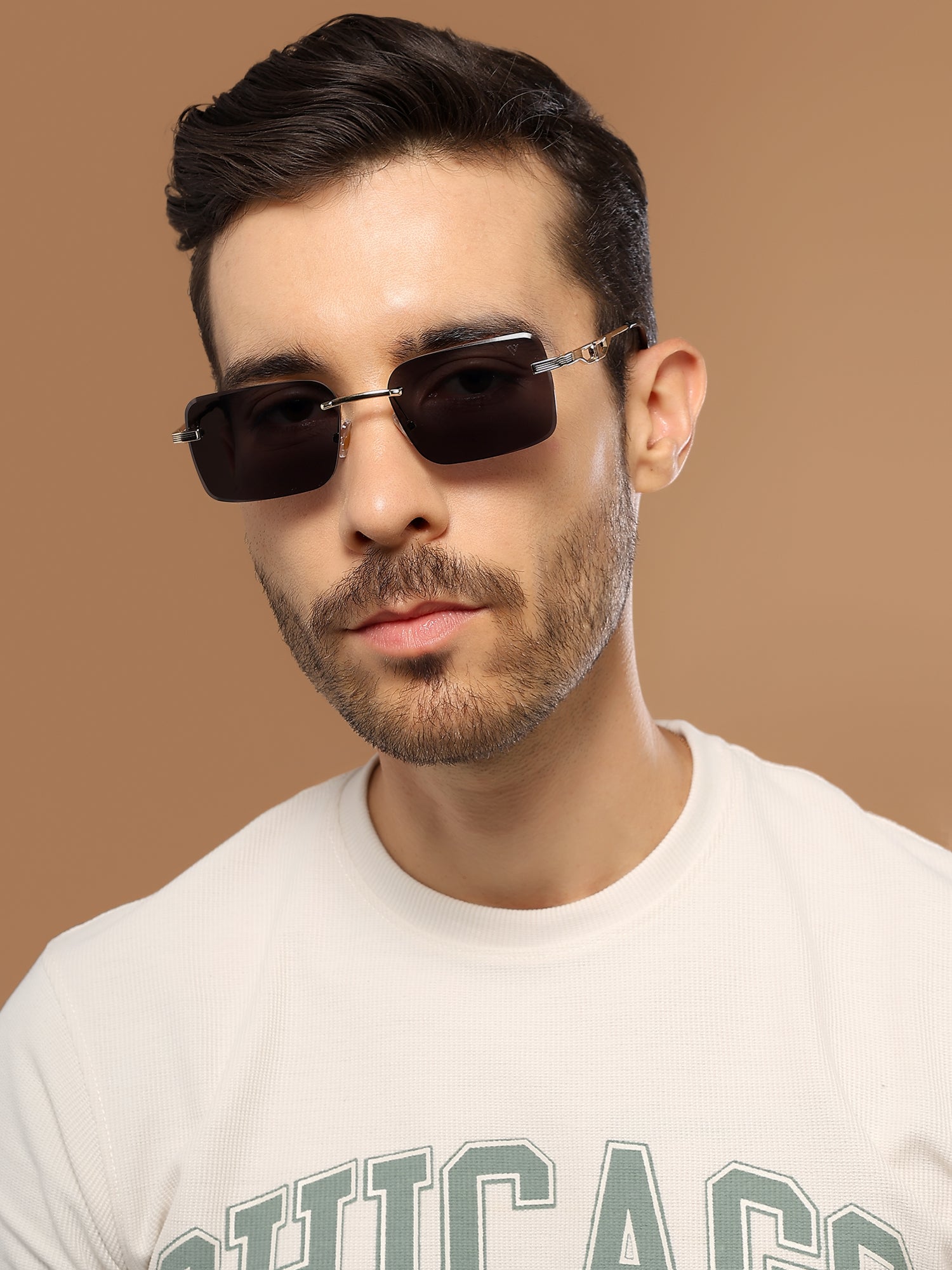 Rectangle Rimless Sunglasses - MG4217