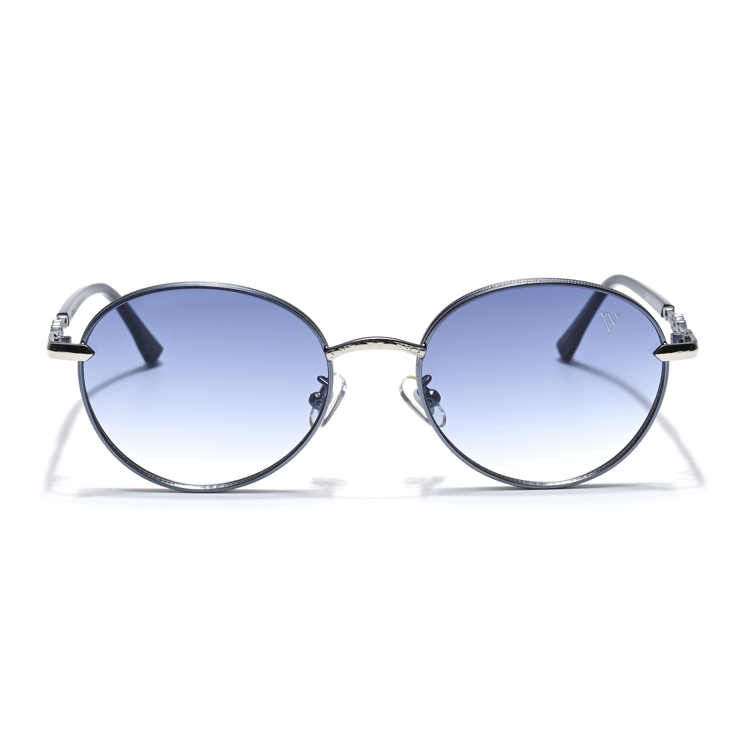 Shadow | Silver Round Sunglasses | Blue & Clear Lens - MG6731