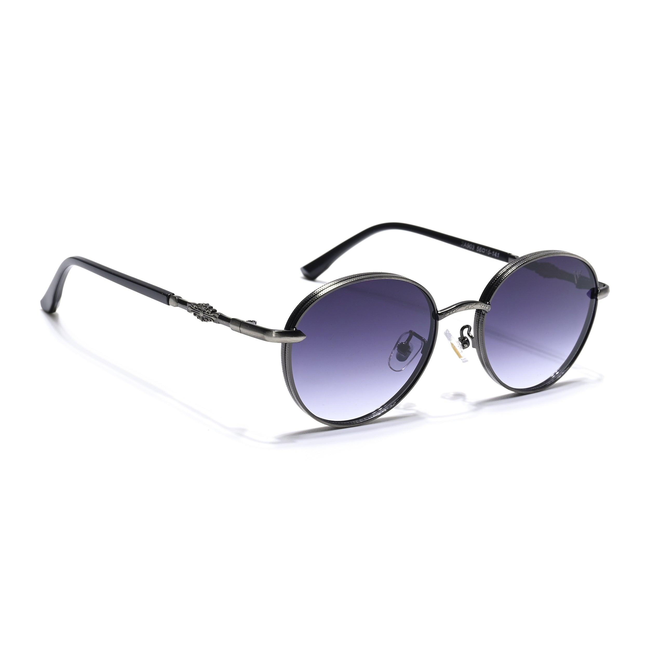 Shadow | Silver Round Sunglasses | Grey & Clear Lens - MG6732