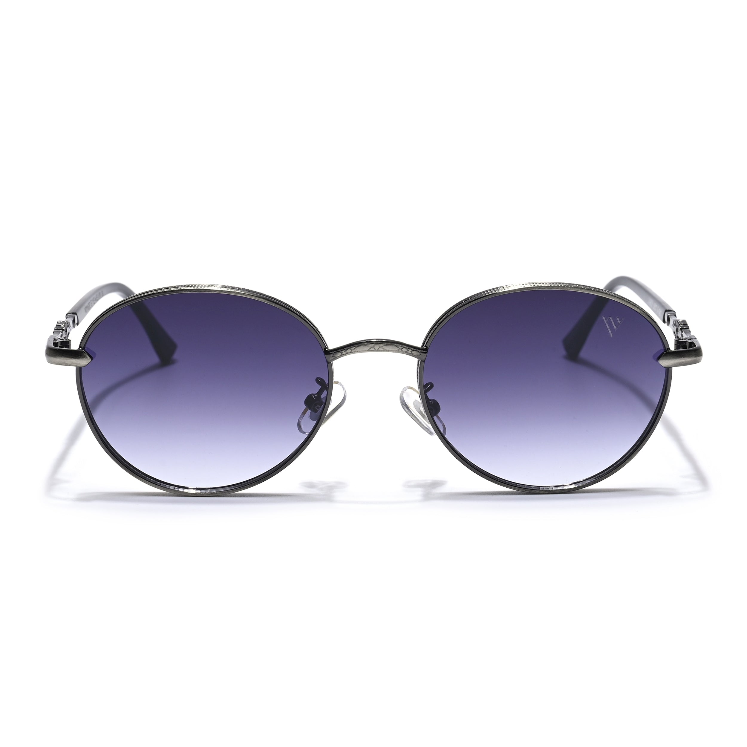 Shadow | Silver Round Sunglasses | Grey & Clear Lens - MG6732