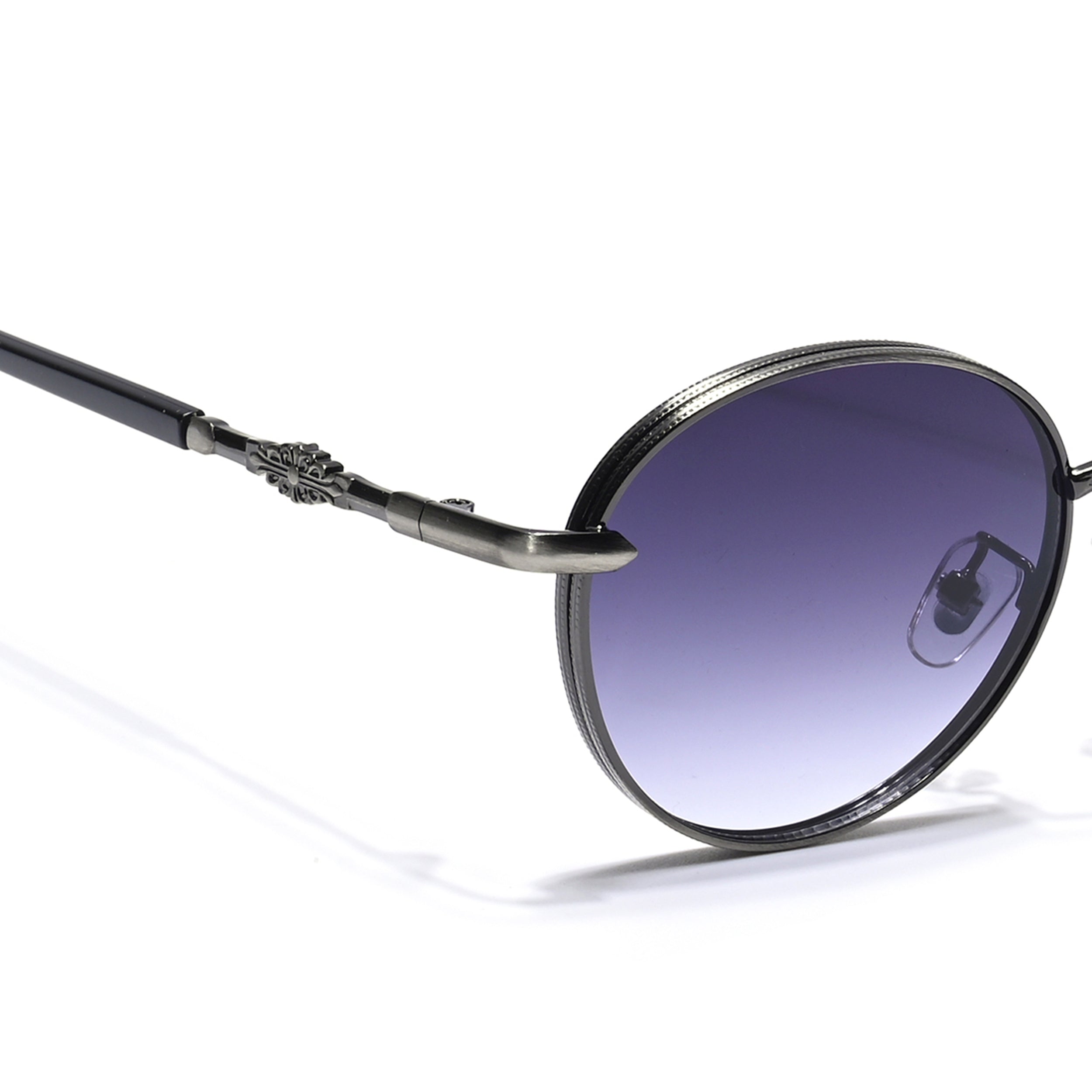 Shadow | Silver Round Sunglasses | Grey & Clear Lens - MG6732