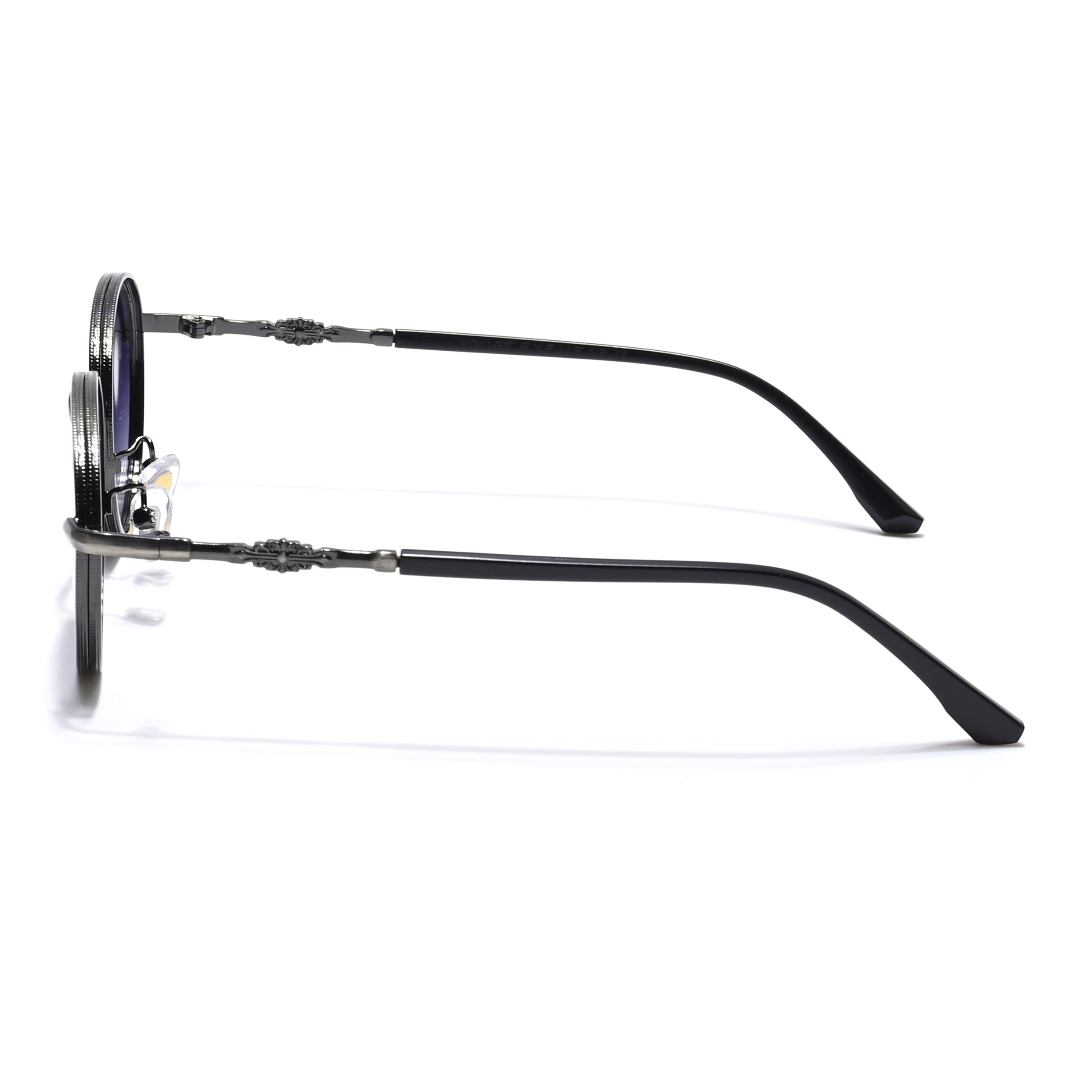 Shadow | Silver Round Sunglasses | Grey & Clear Lens - MG6732