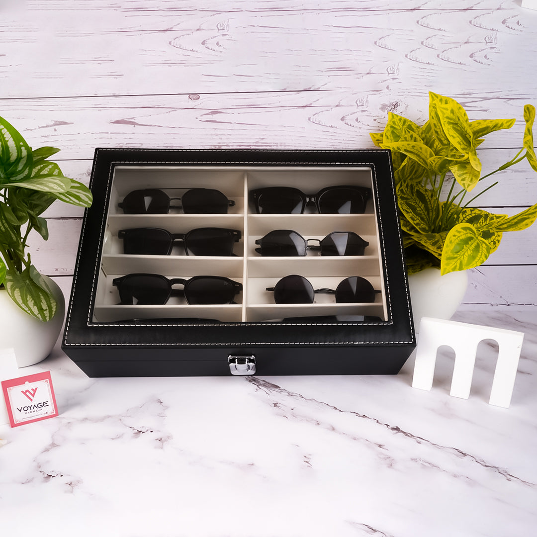 Voyage Black Square Sunglasses or Eyeglasses Storage Box (No Logo)