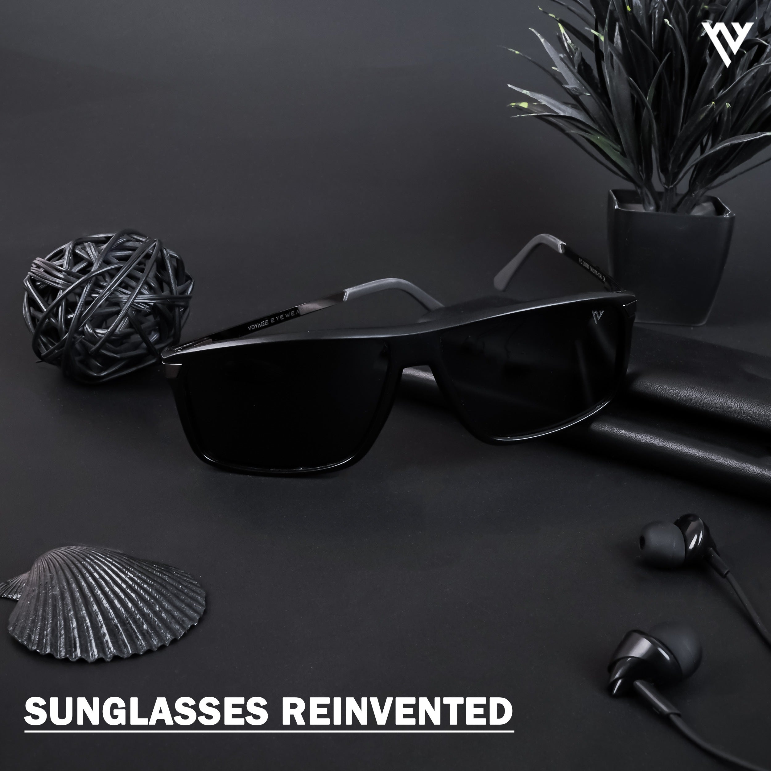 Voyage Exclusive Matt Black Polarized Wayfarer Sunglasses for Men & Women (20080PMG4444)