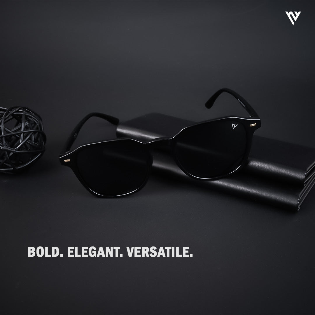 Voyage Exclusive Polarized Black Round Sunglasses - PMG3720