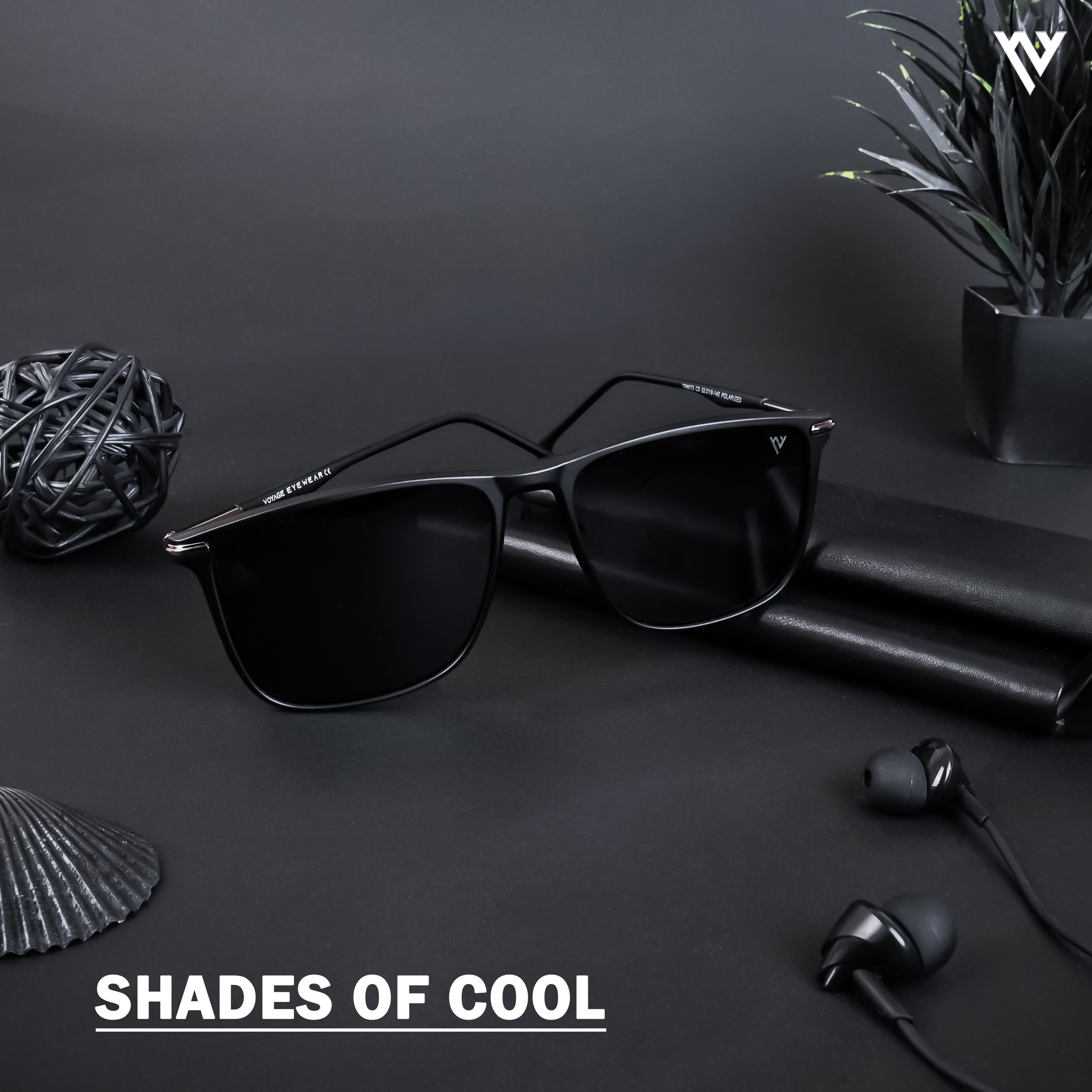 Voyage Exclusive Matt Black Polarized Wayfarer Sunglasses for Men & Women (TR8072PMG4300)