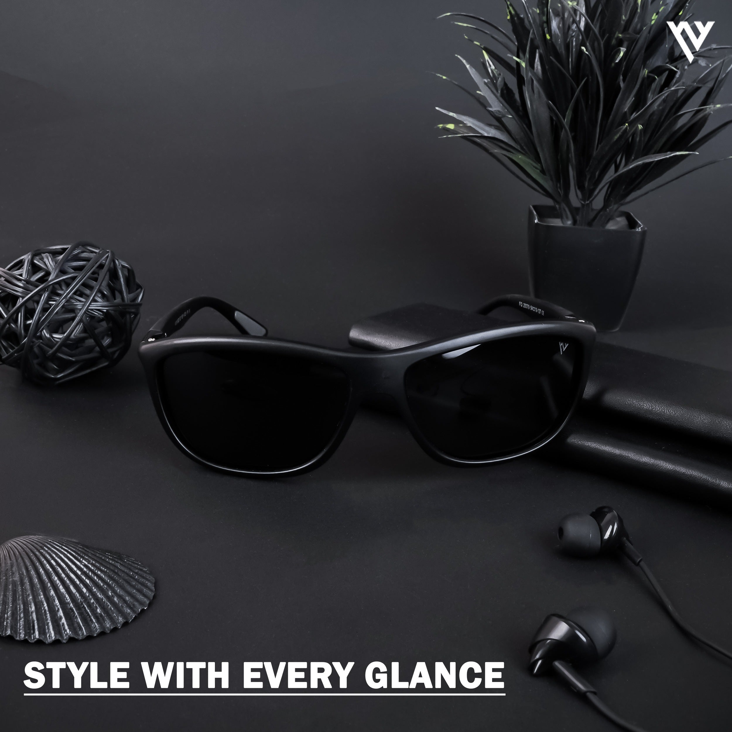 Voyage Exclusive Matt Black Polarized Wrap Around Sunglasses for Men & Women (20079PMG4451)