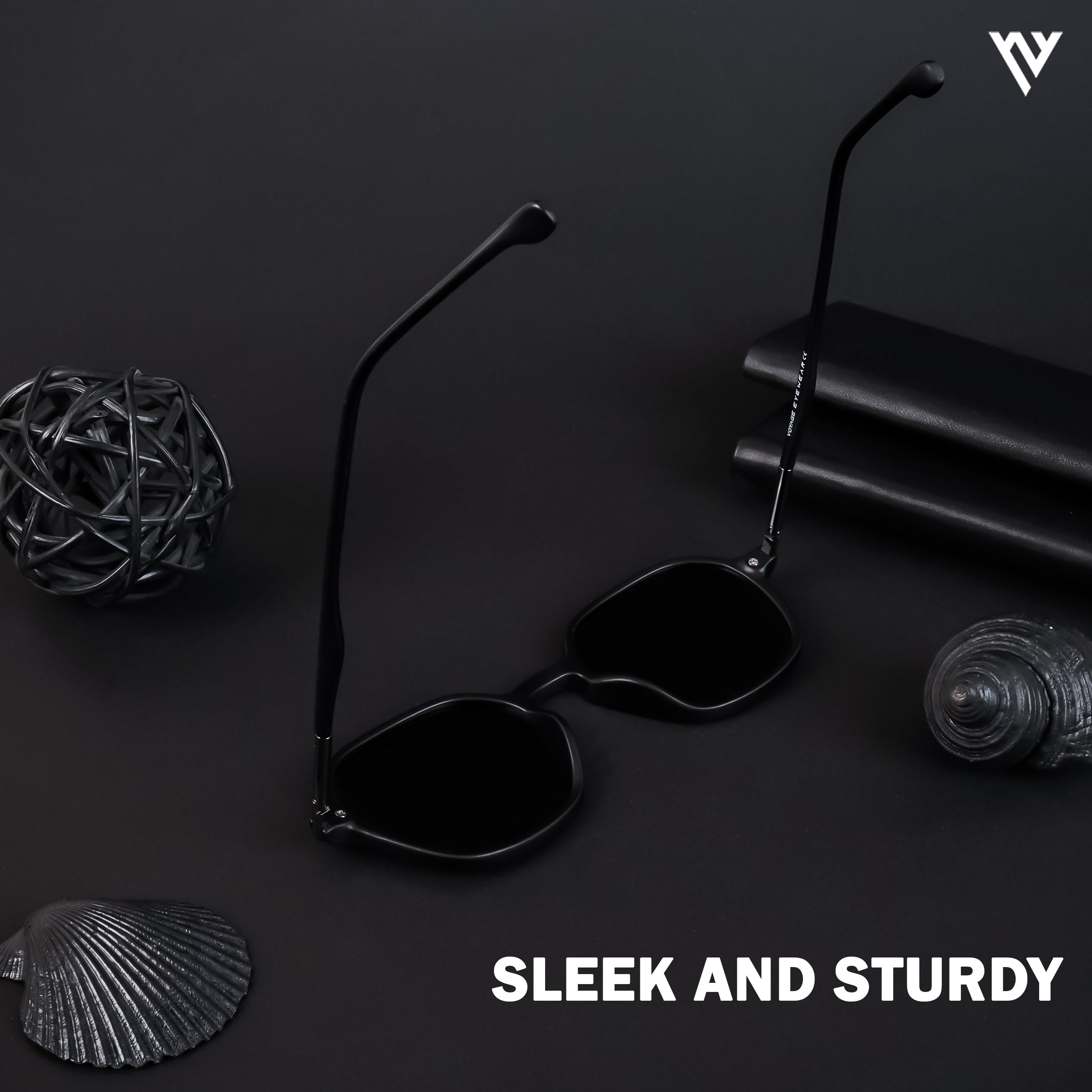 Voyage Exclusive Matt Black Polarized Round Sunglasses for Men & Women (TR8071PMG4495)