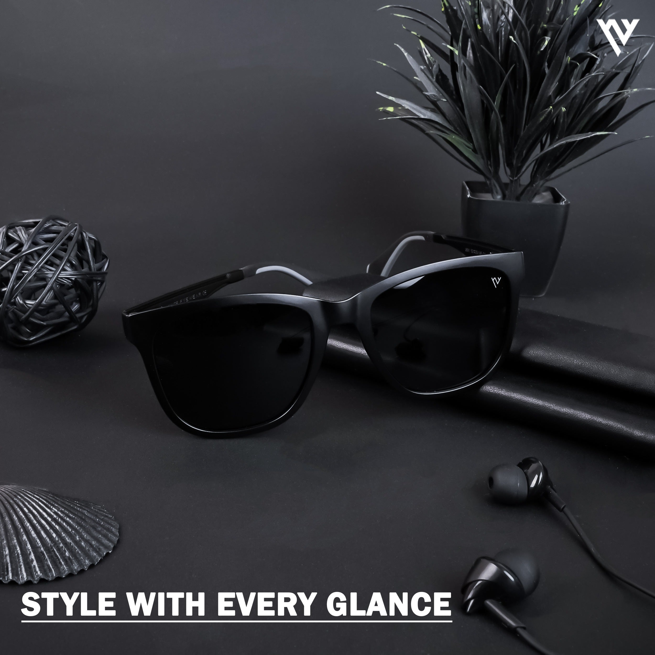 Active Matte Black Polarized Wayfarer Sunglasses - PMG4465