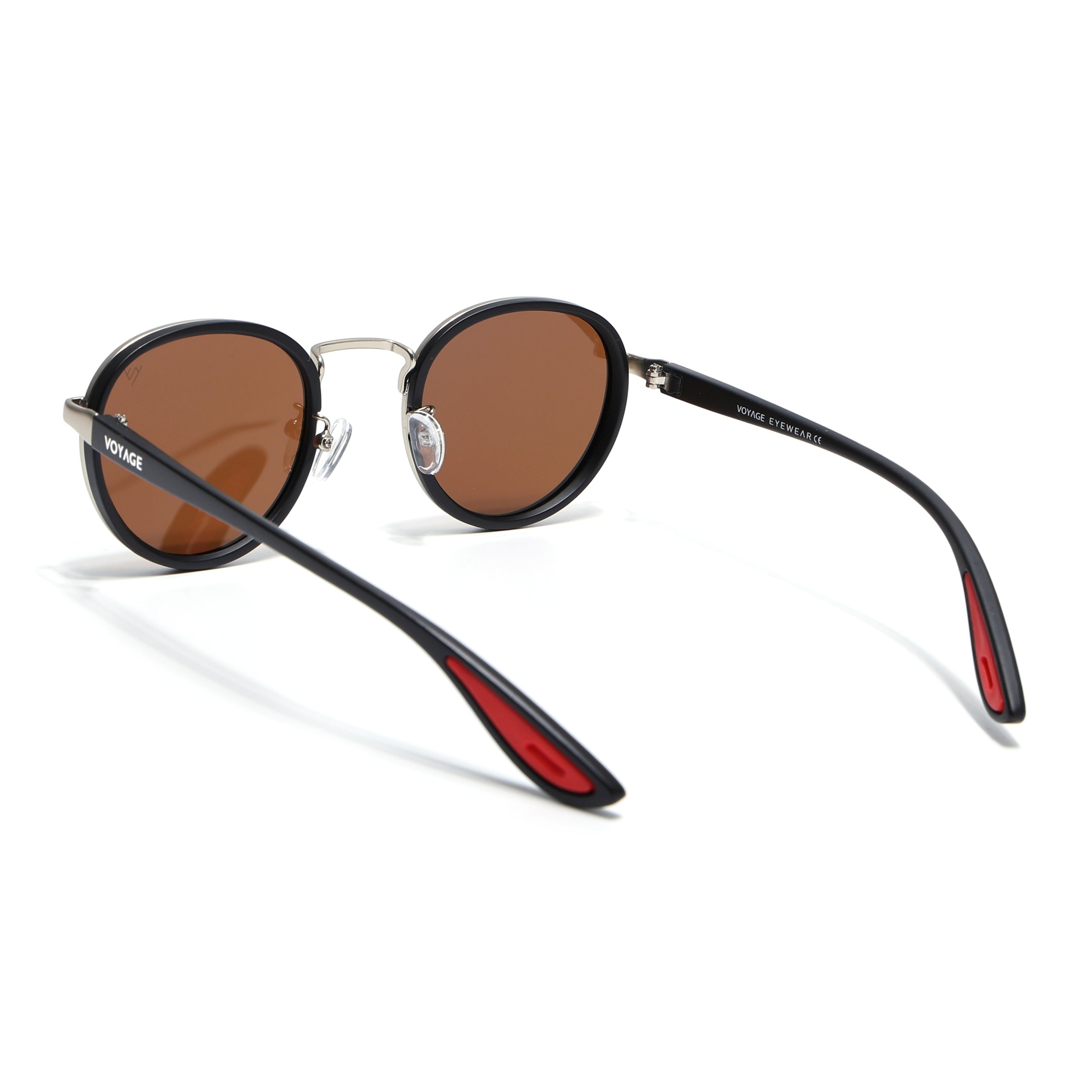 Pilot | Silver Round Polarized Sunglasses | Brown Lens - PMG6674