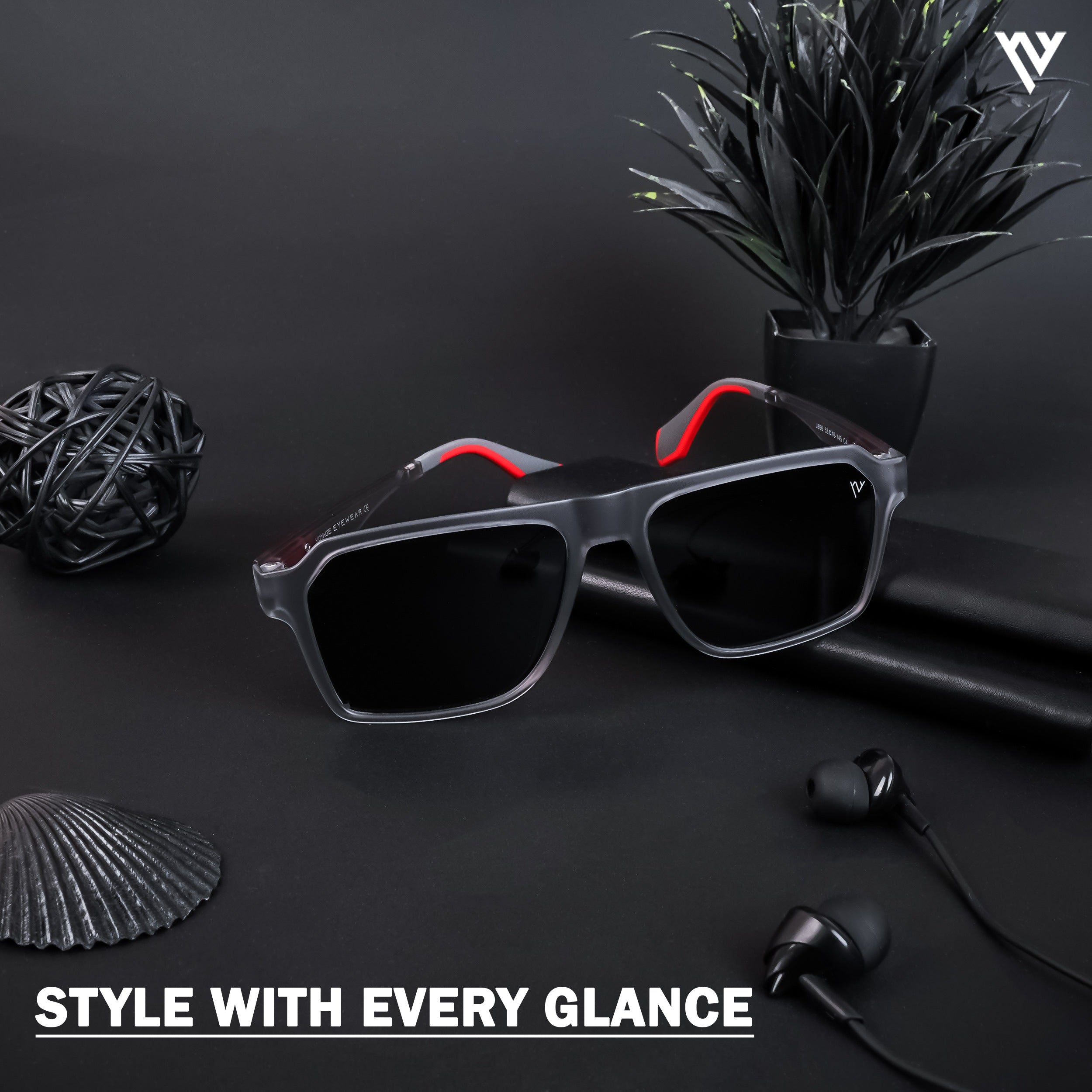 Voyage Active Grey Polarized Wayfarer Sunglasses for Men & Women - PMG4454