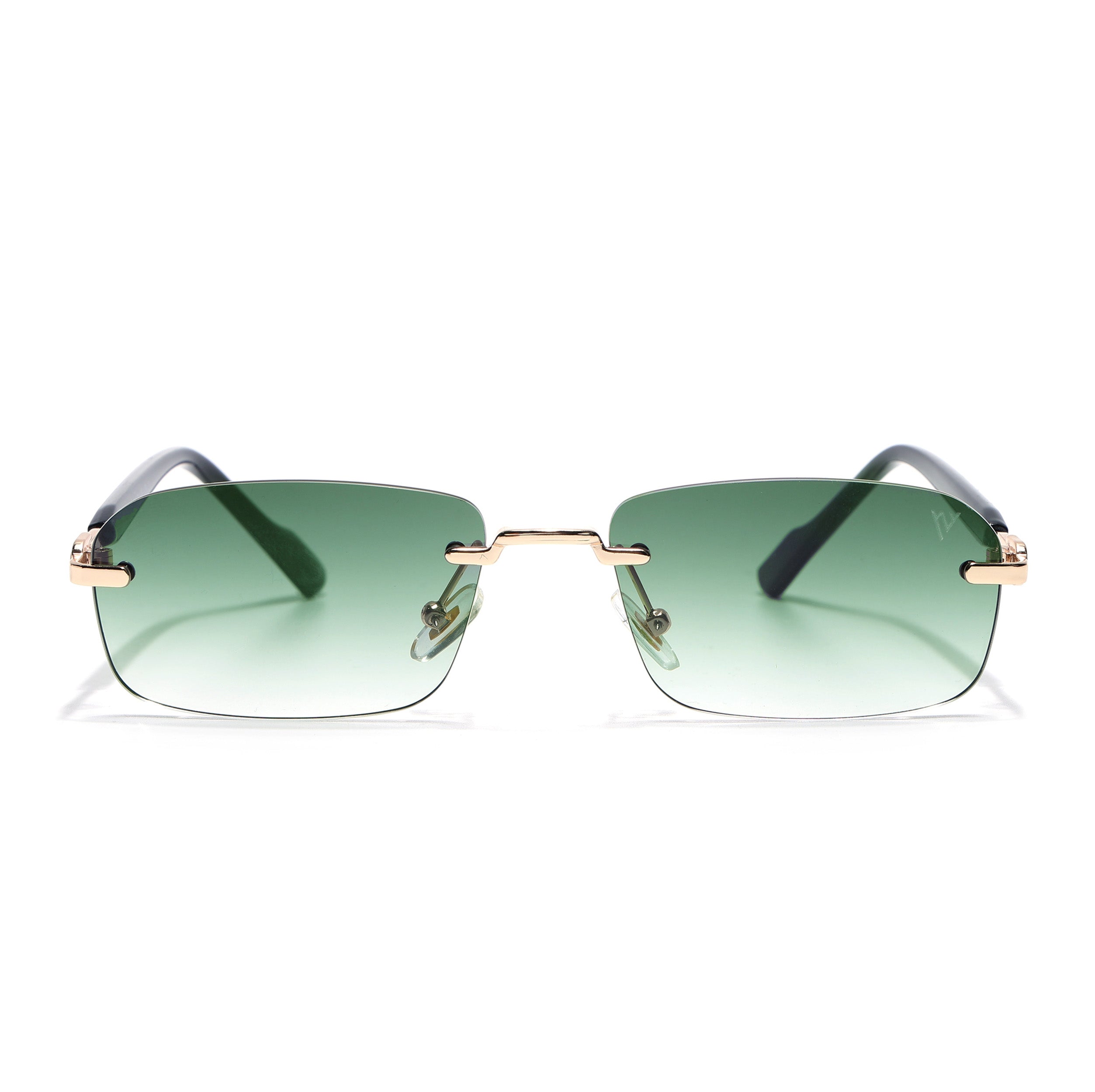 Satan | Emerland Green Rimless Sunglasses | Golden Frame - MG6620