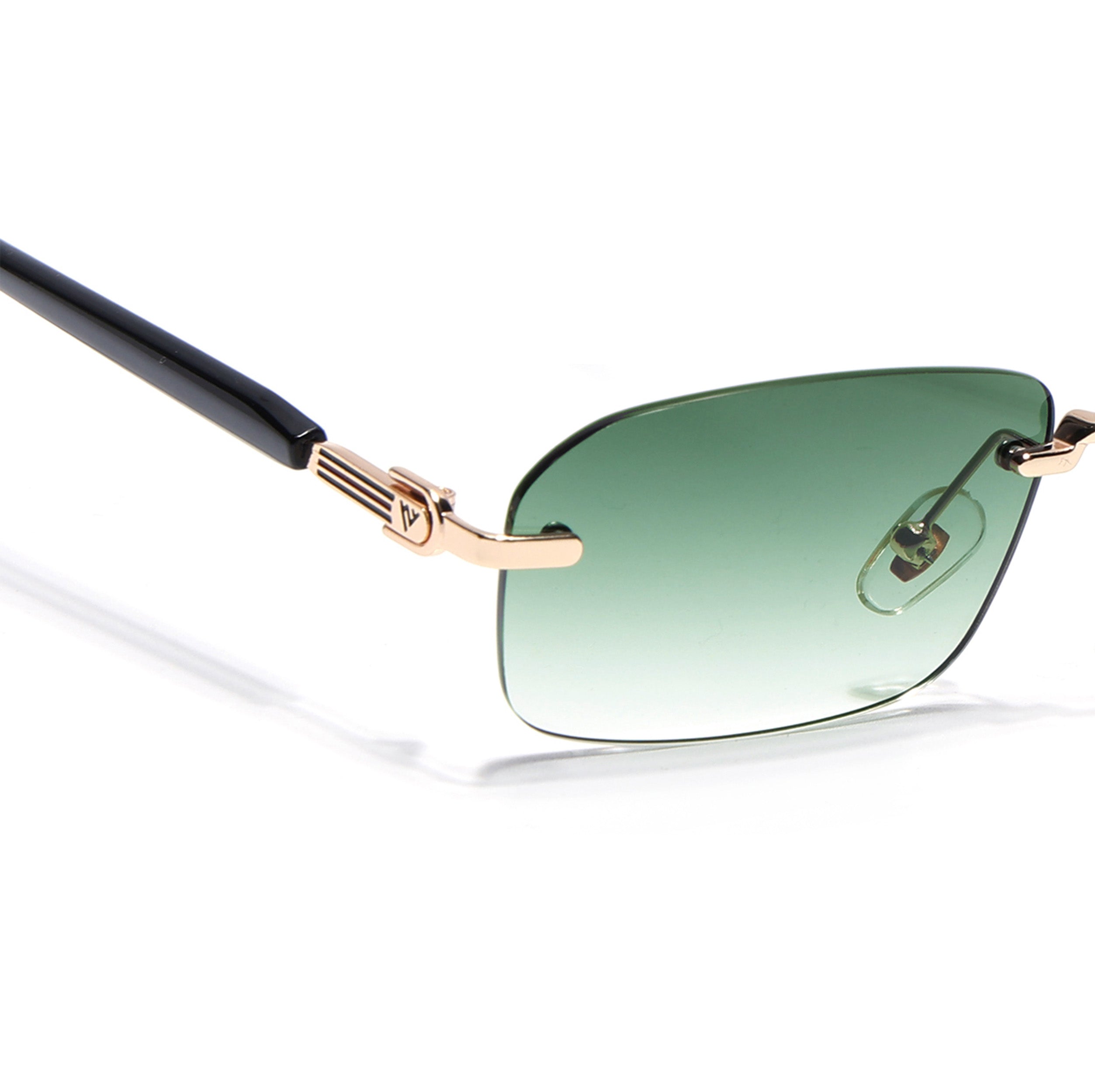 Satan | Emerland Green Rimless Sunglasses | Golden Frame - MG6620