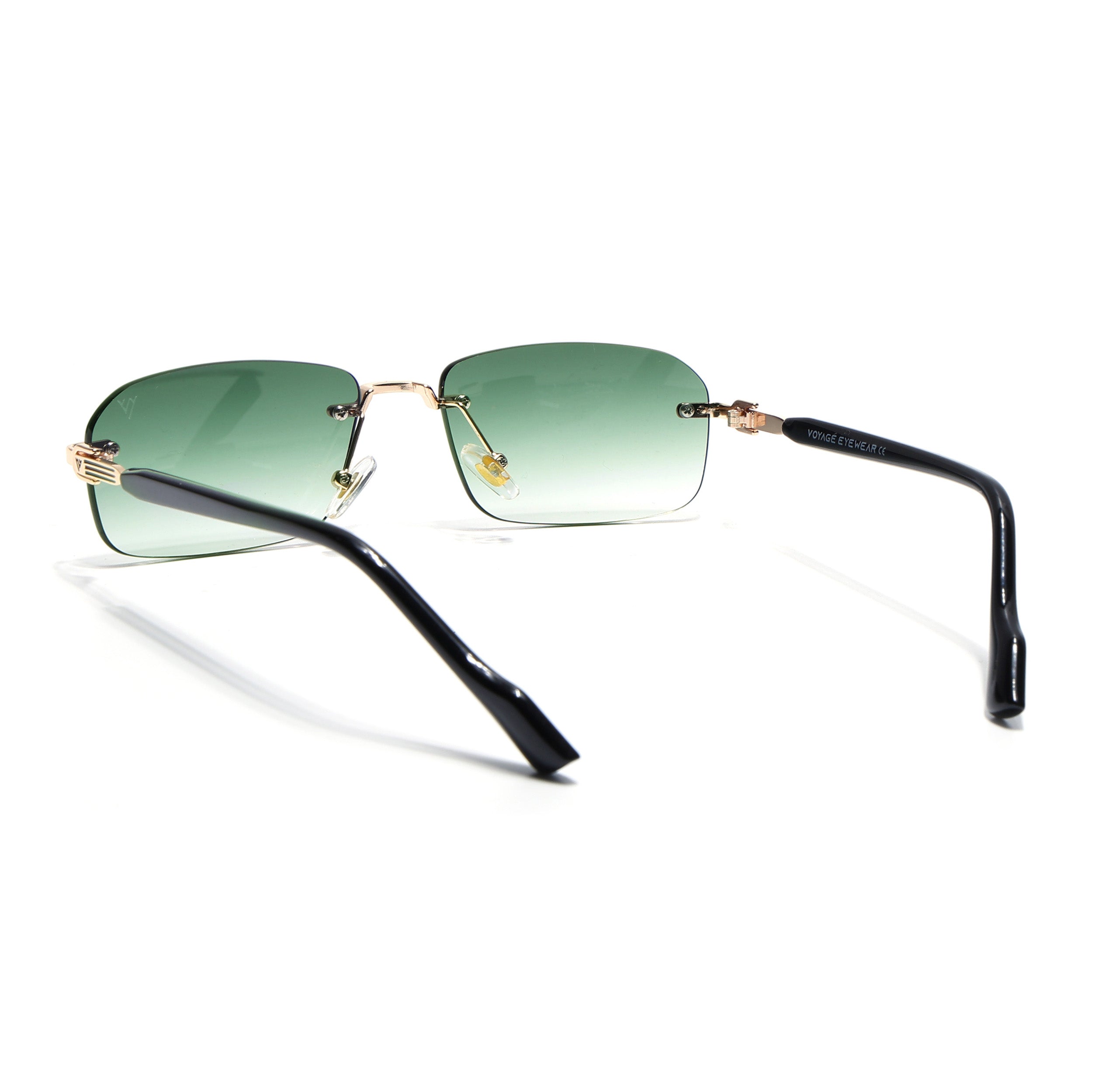Satan | Emerland Green Rimless Sunglasses | Golden Frame - MG6620