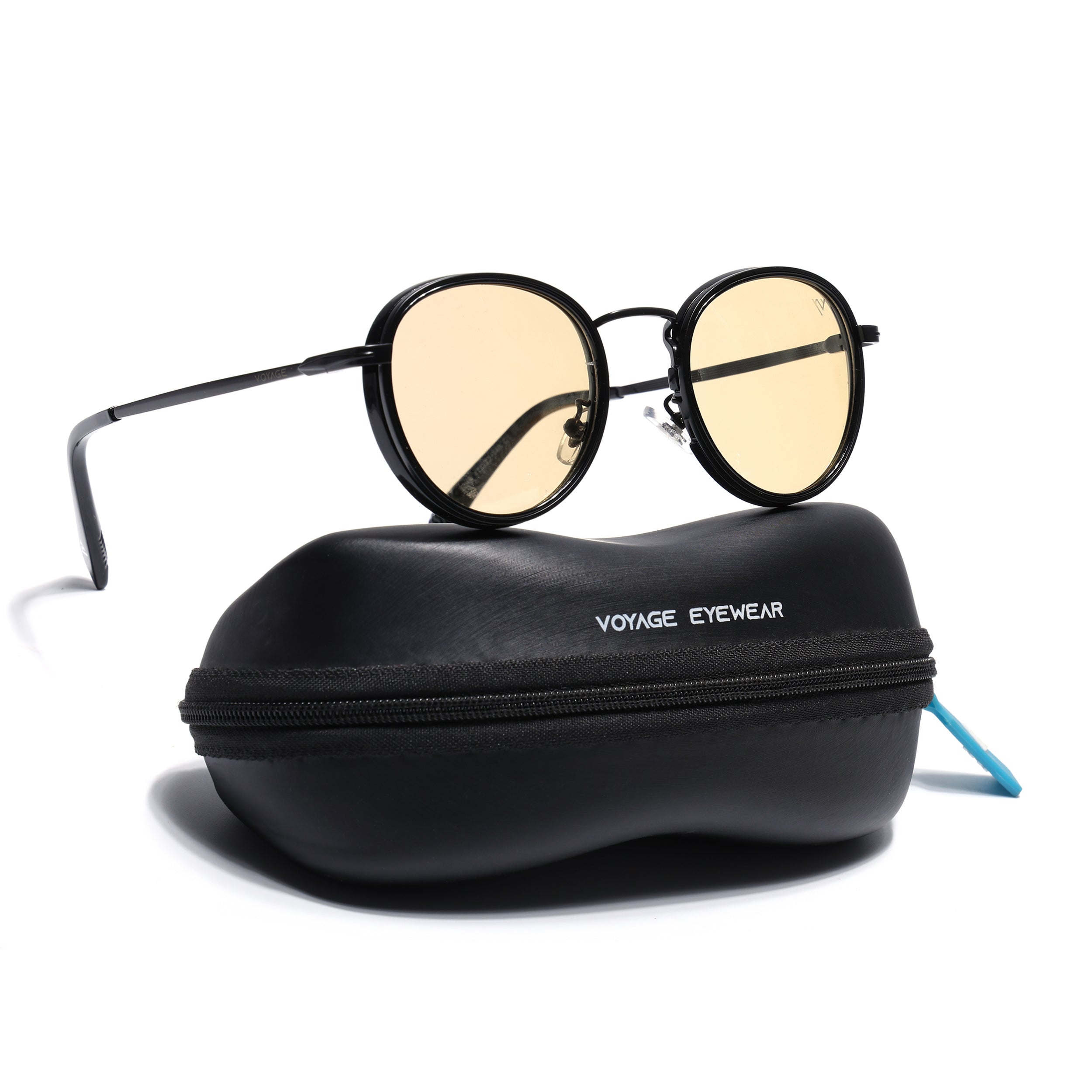 Captain | Light Yellow Round Polarized Sunglasses - PMG7252