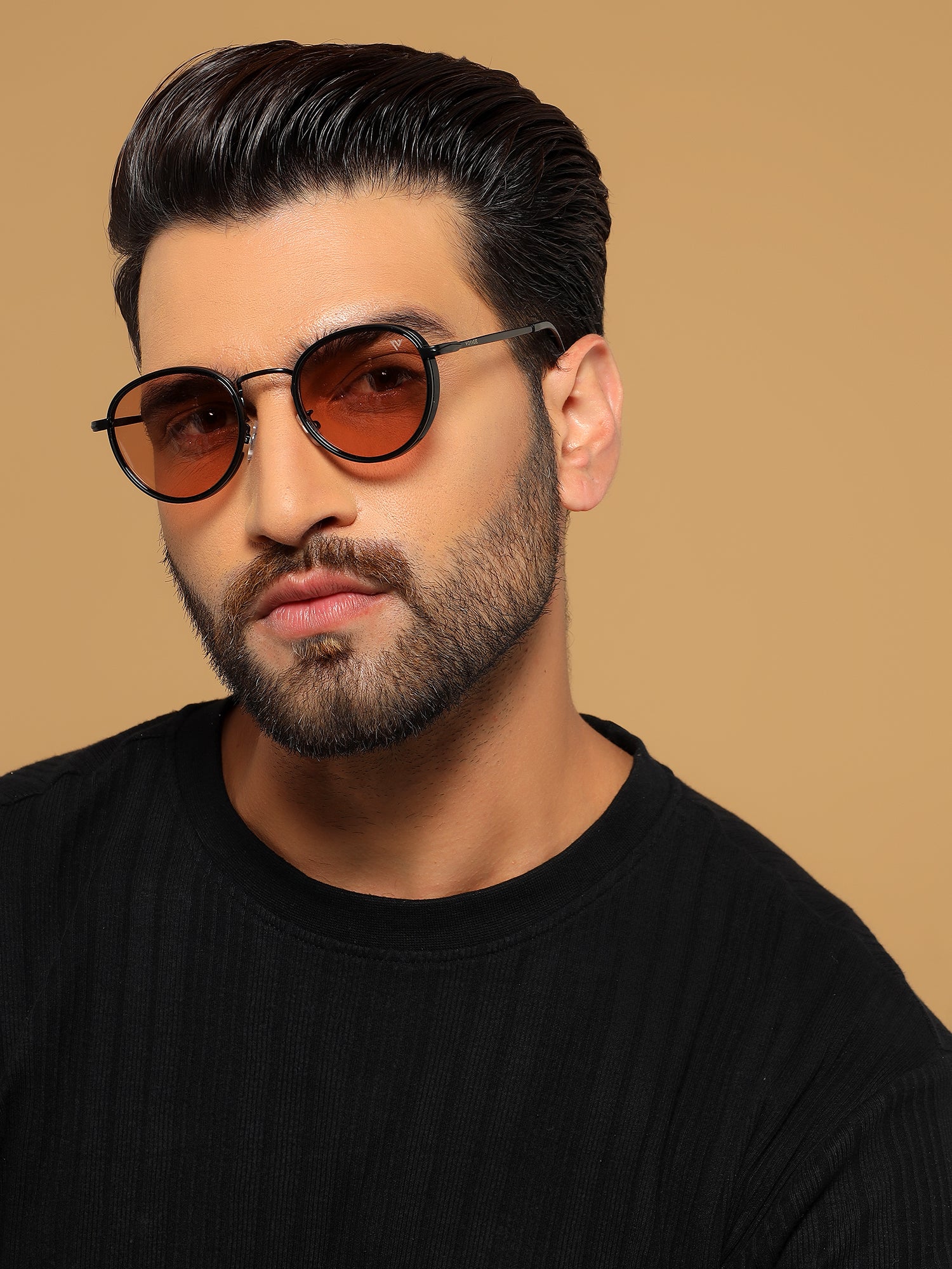 Captain | Light Yellow Round Polarized Sunglasses - PMG7252