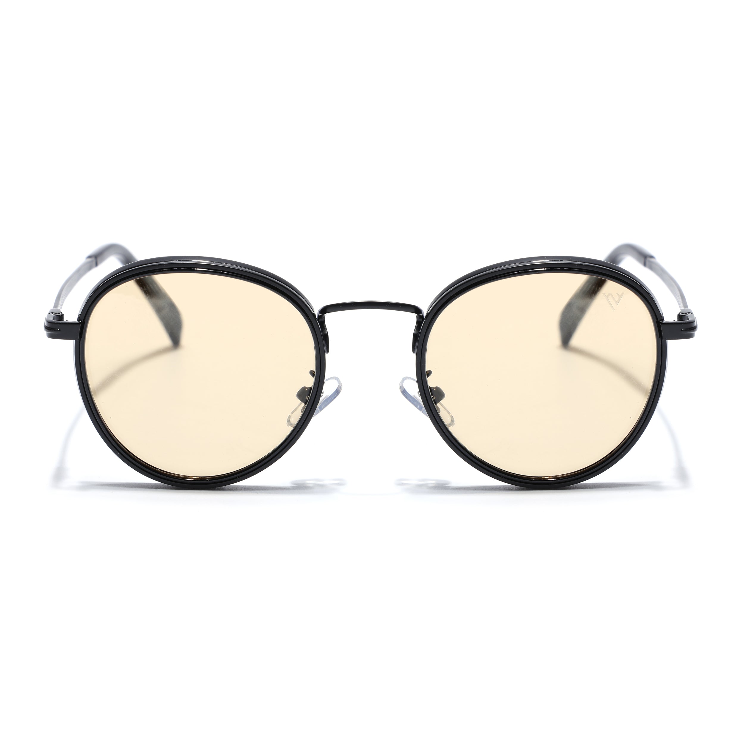 Captain | Light Yellow Round Polarized Sunglasses - PMG7252