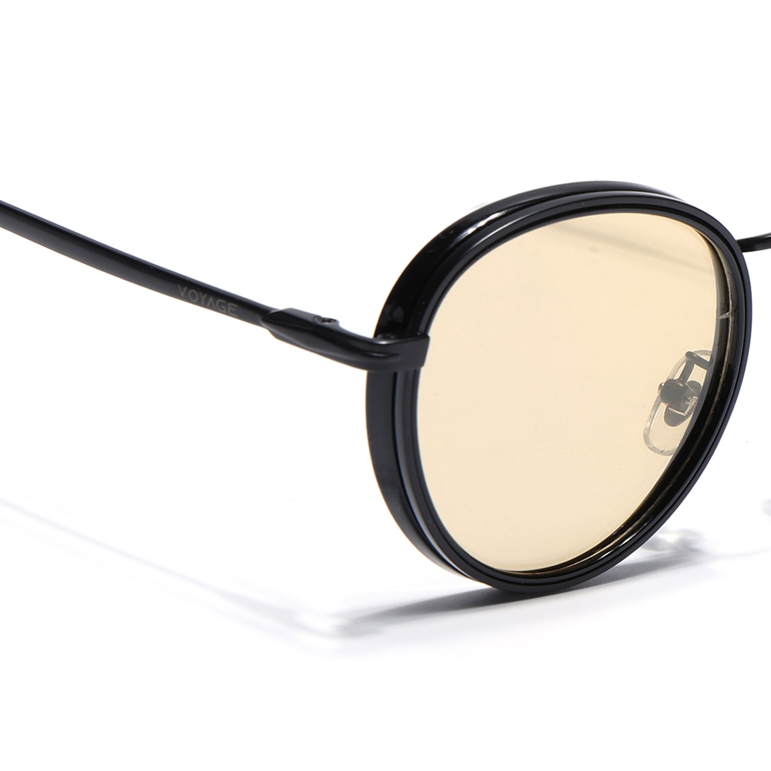 Captain | Light Yellow Round Polarized Sunglasses - PMG7252