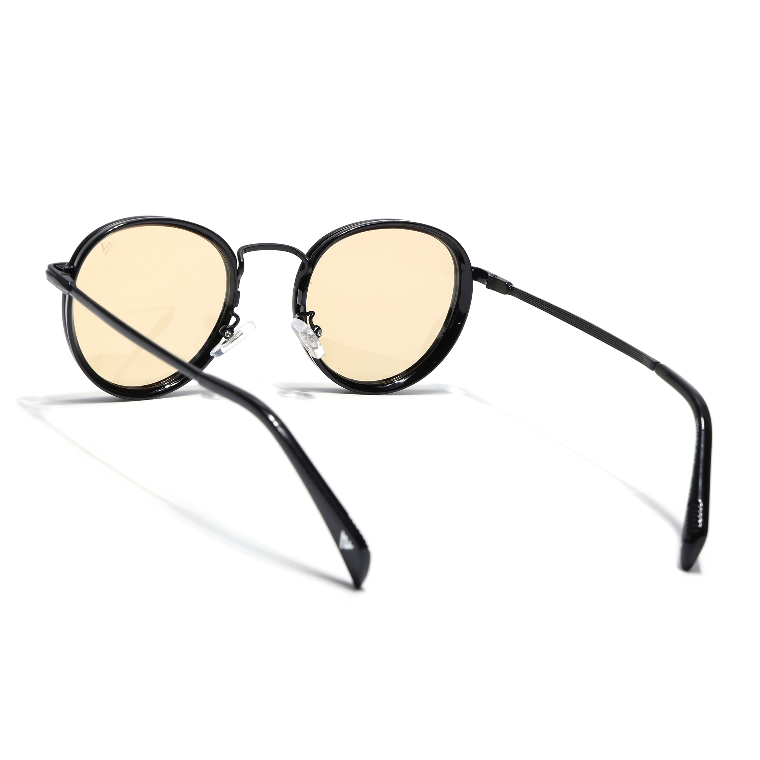 Captain | Light Yellow Round Polarized Sunglasses - PMG7252
