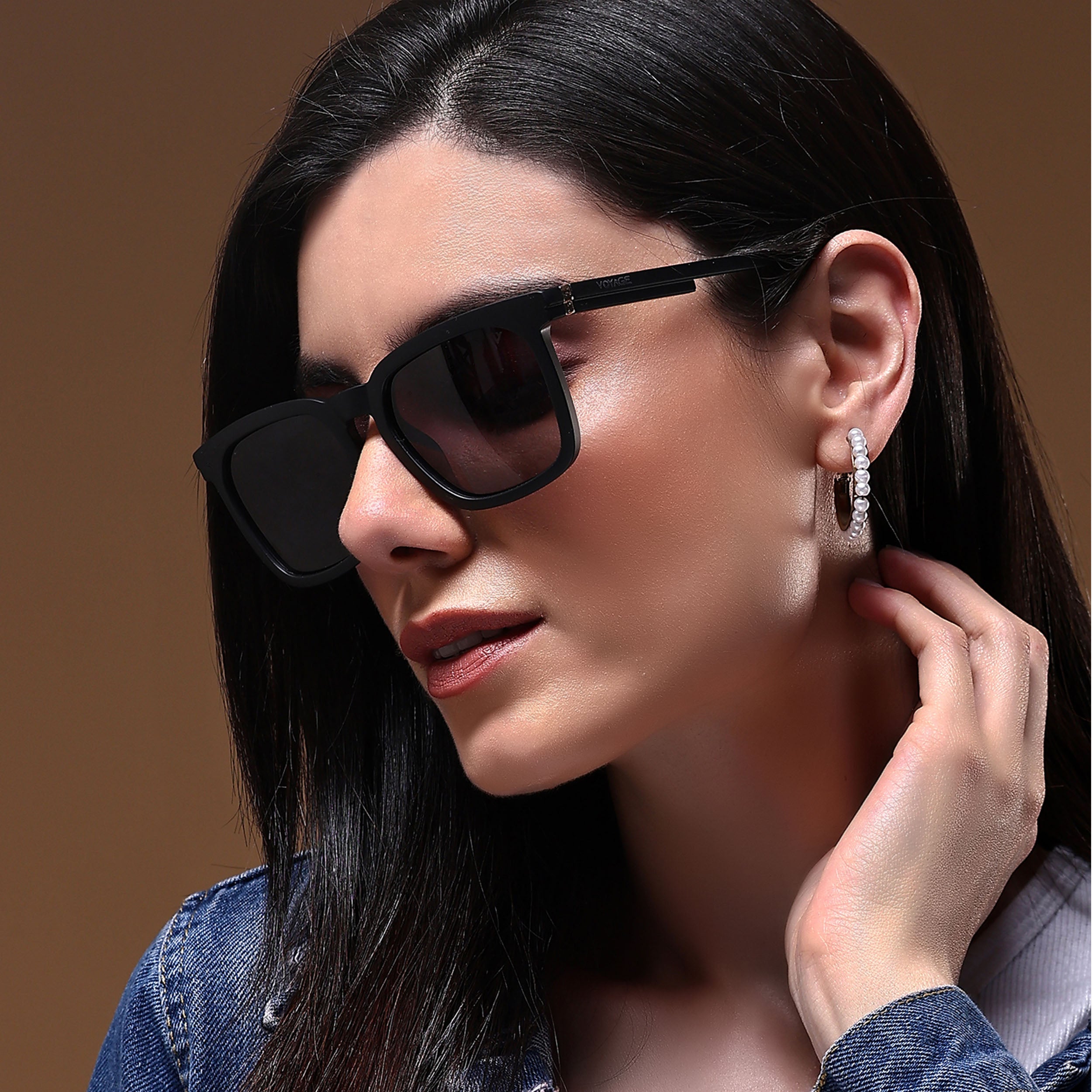 Voyage Exclusive Purple & Clear Polarized Wayfarer Sunglasses for Men & Women - PMG4570
