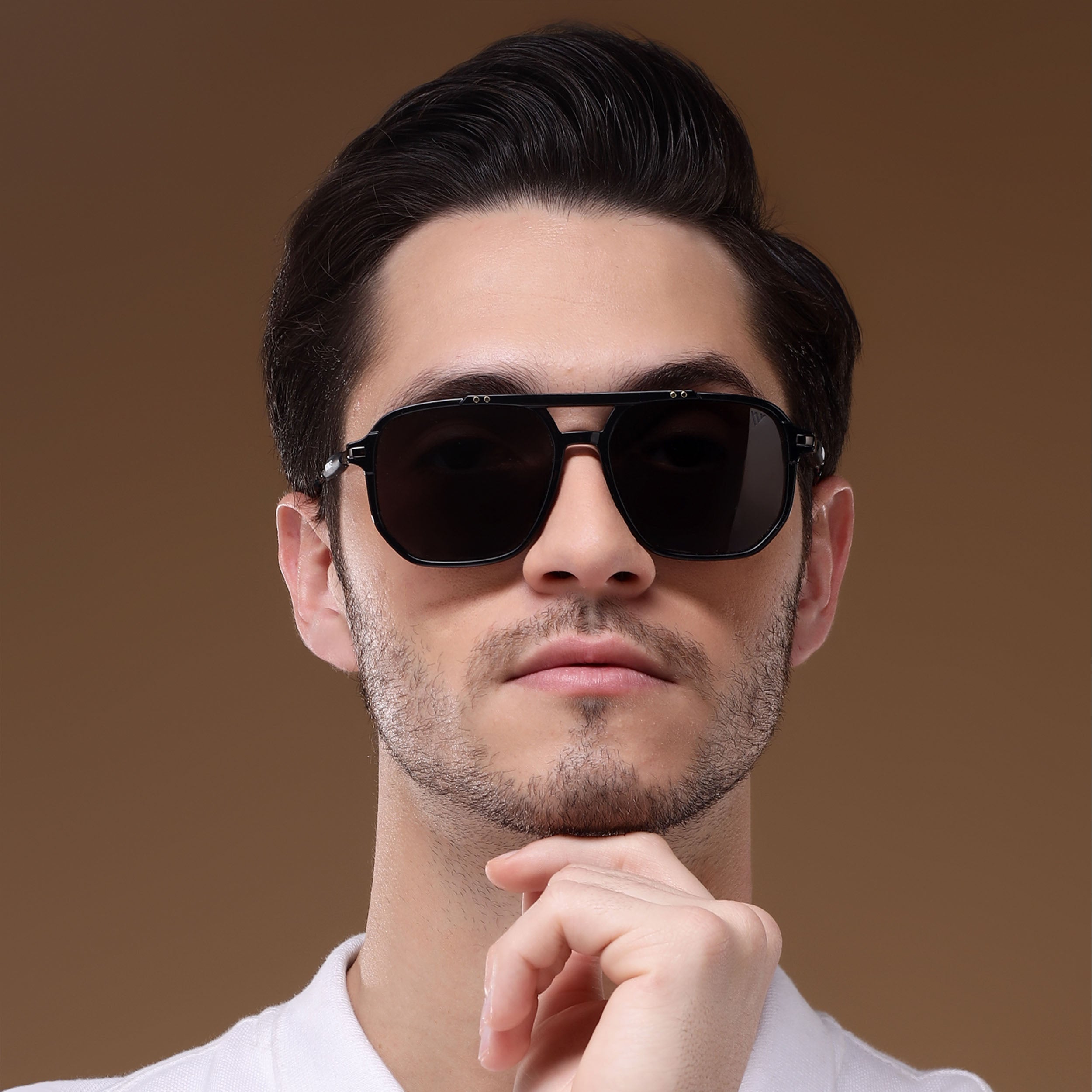 Wayfarer Polarized Sunglasses (Shine Black Lens | Black Frame - PMG5440)