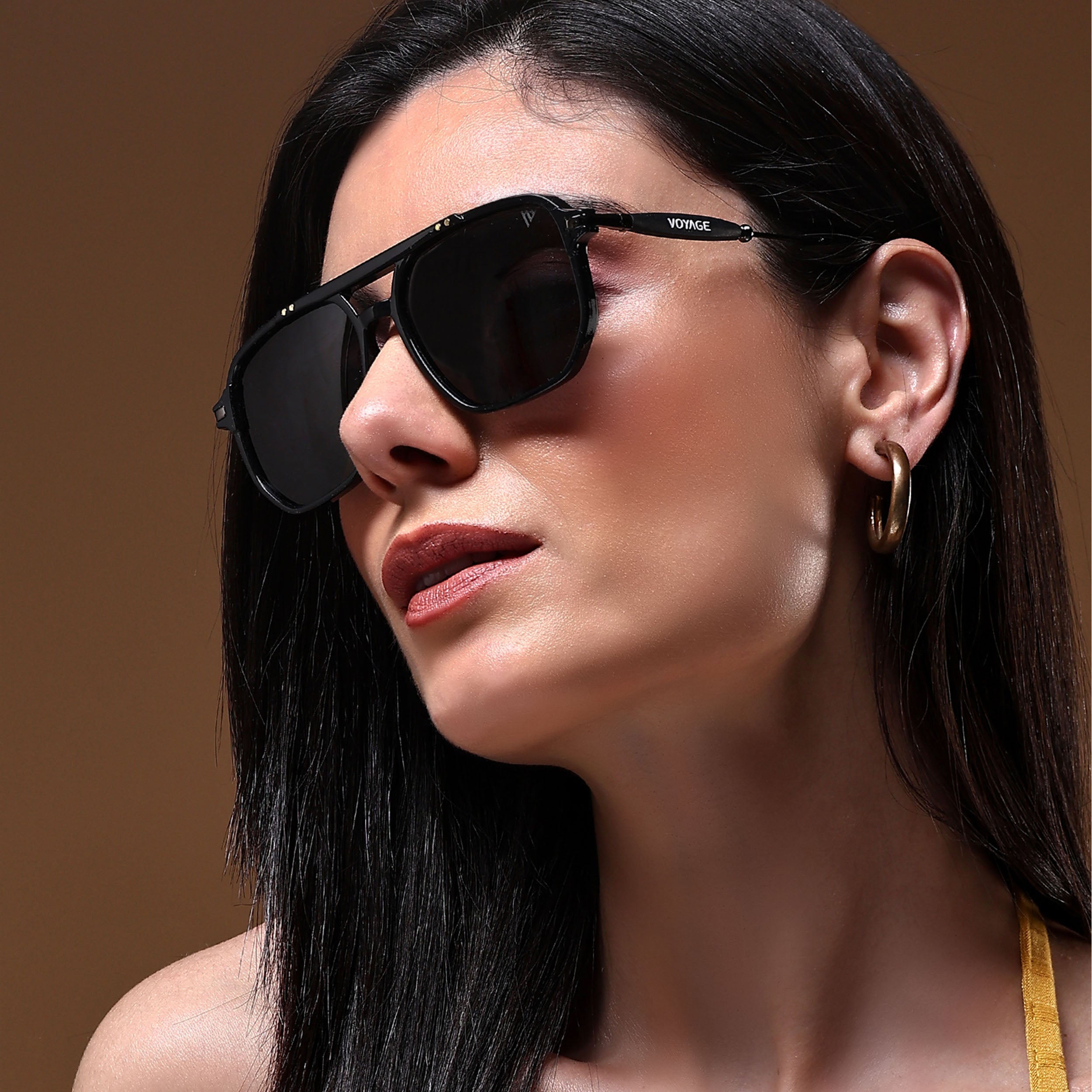 Wayfarer Polarized Sunglasses (Shine Black Lens | Black Frame - PMG5440)