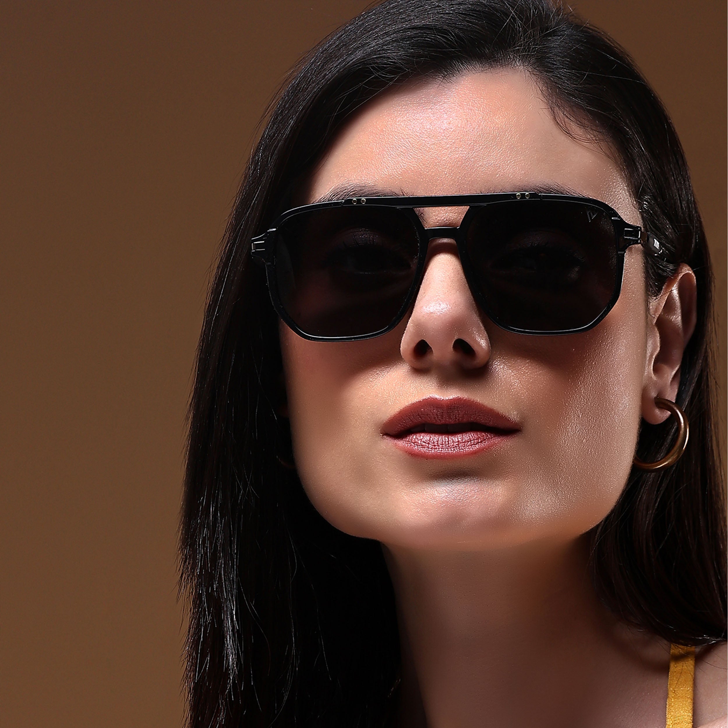 Wayfarer Polarized Sunglasses (Shine Black Lens | Black Frame - PMG5440)