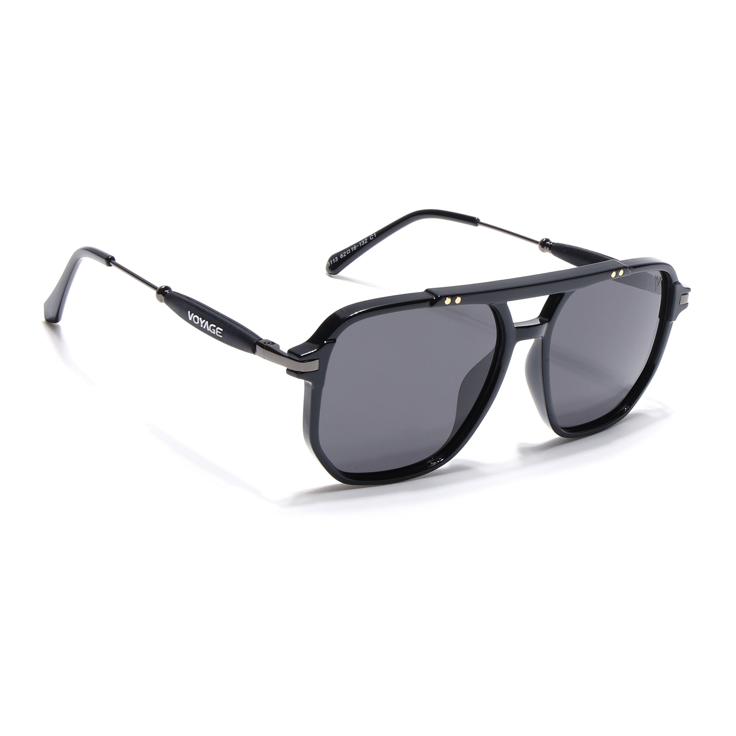 Wayfarer Polarized Sunglasses (Shine Black Lens | Black Frame - PMG5440)