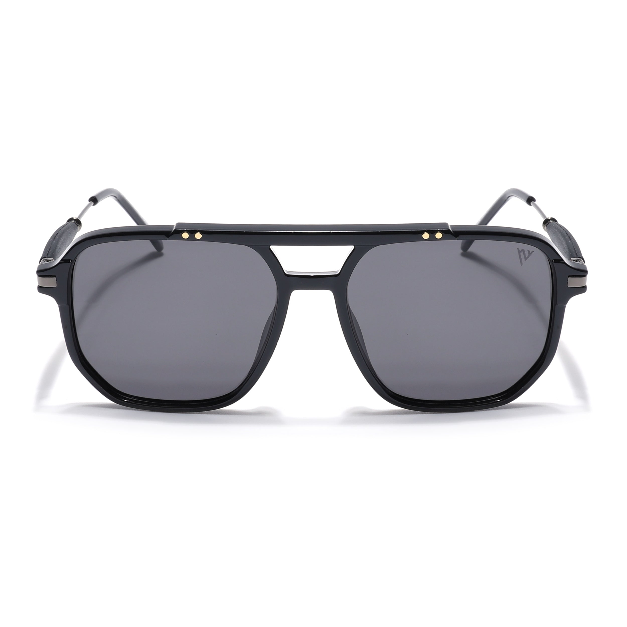 Wayfarer Polarized Sunglasses (Shine Black Lens | Black Frame - PMG5440)