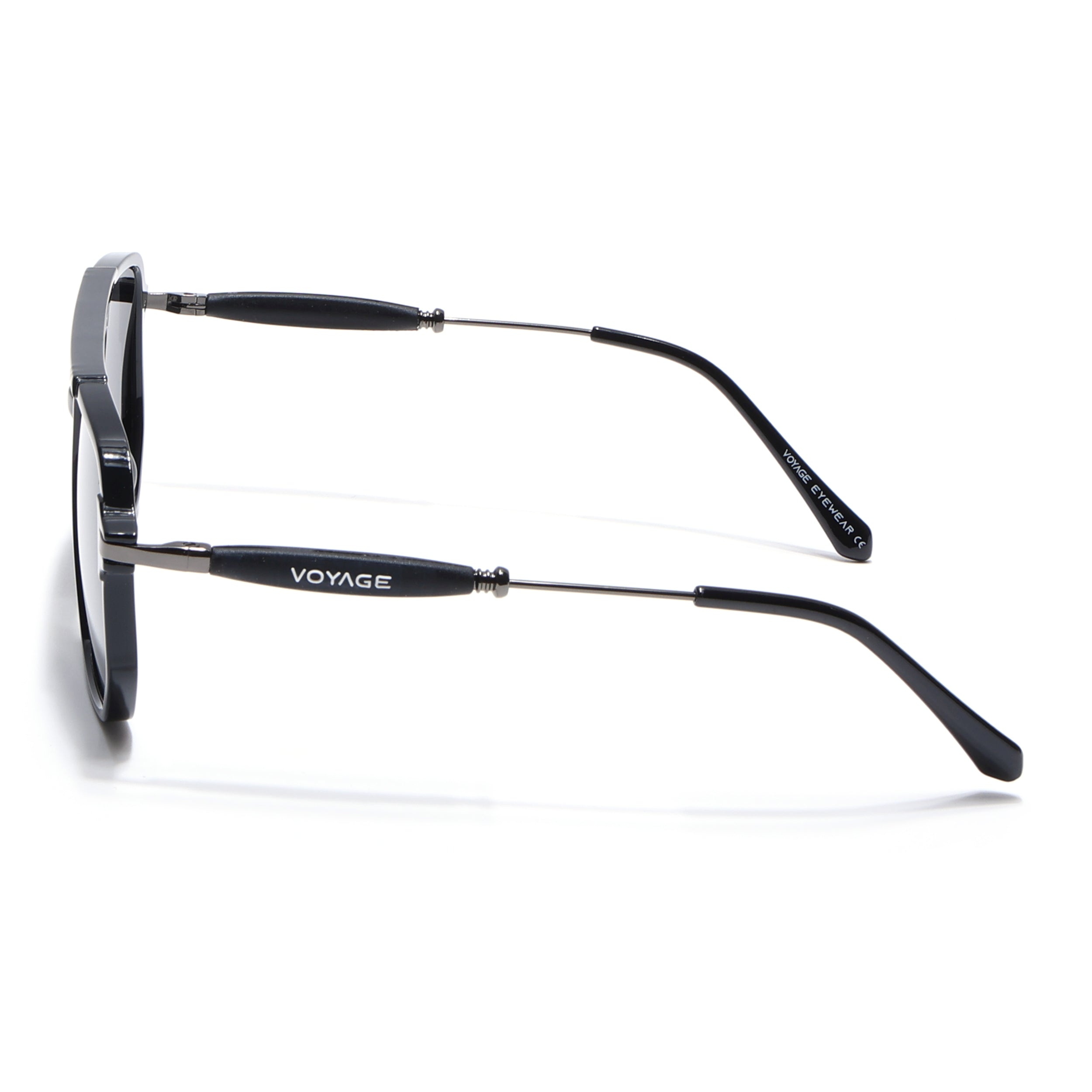 Wayfarer Polarized Sunglasses (Shine Black Lens | Black Frame - PMG5440)