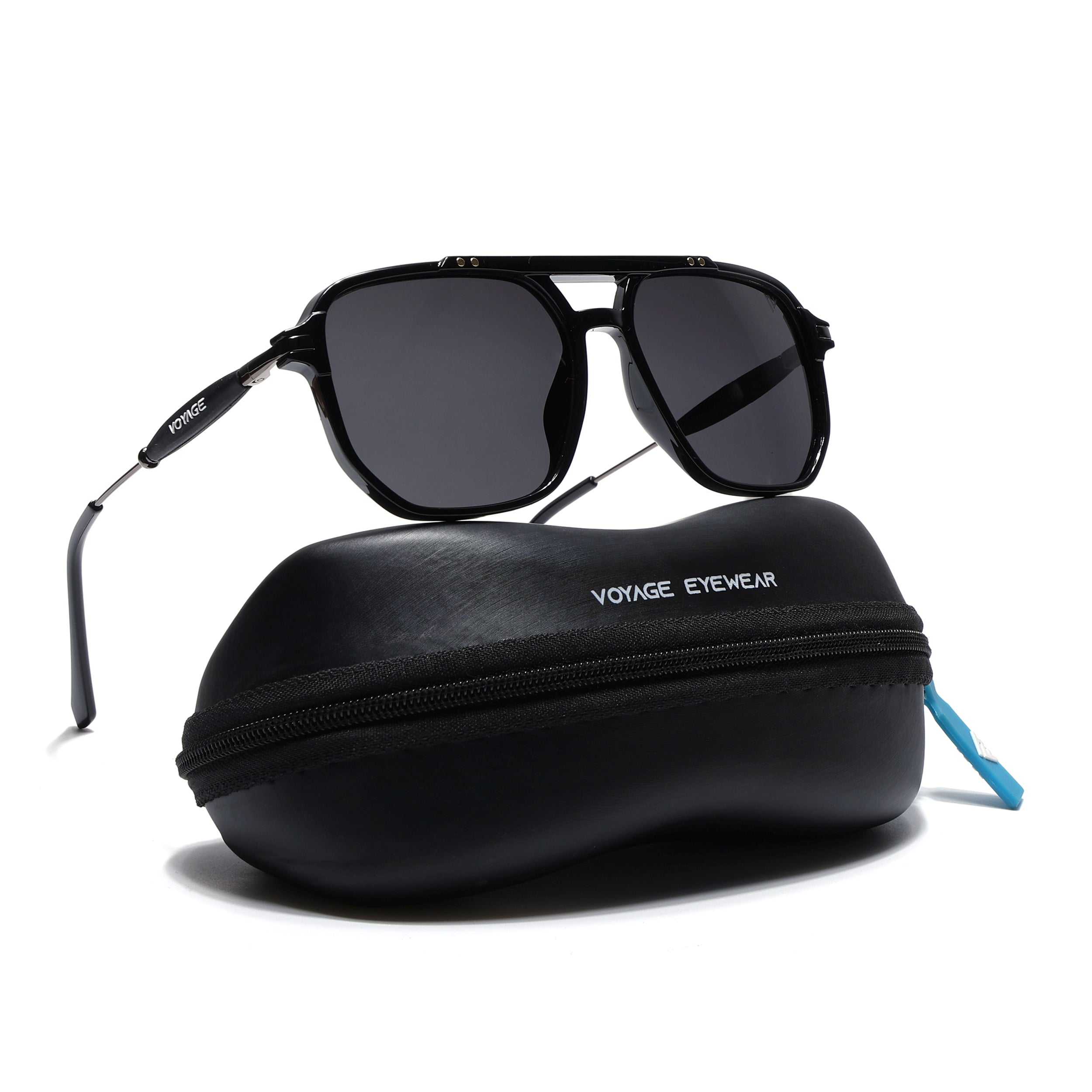 Wayfarer Polarized Sunglasses (Shine Black Lens | Black Frame - PMG5440)