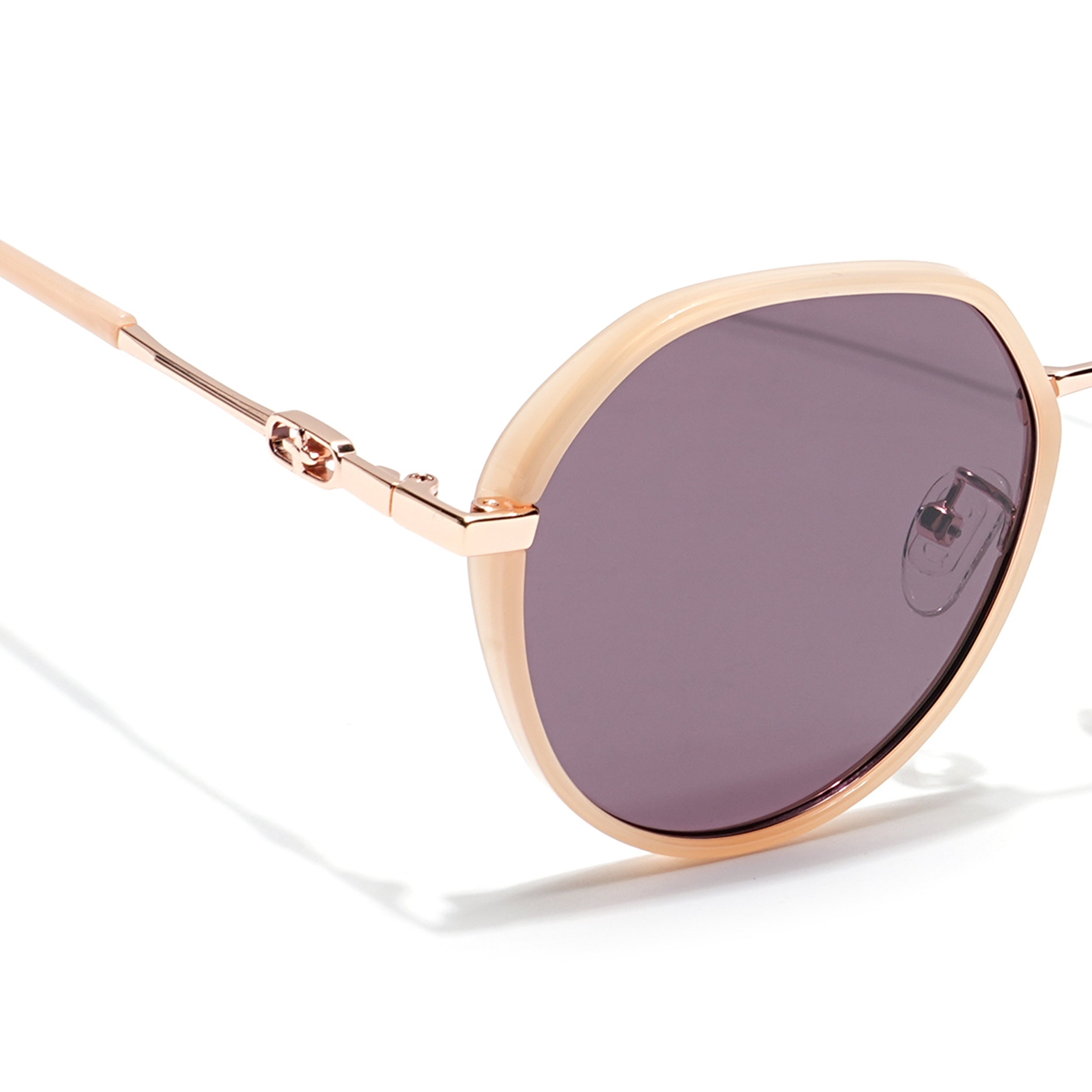 Voyage Select Round Sunglasses for Women (Brown Lens | Nude & Golden Frame - SLPMG6223)