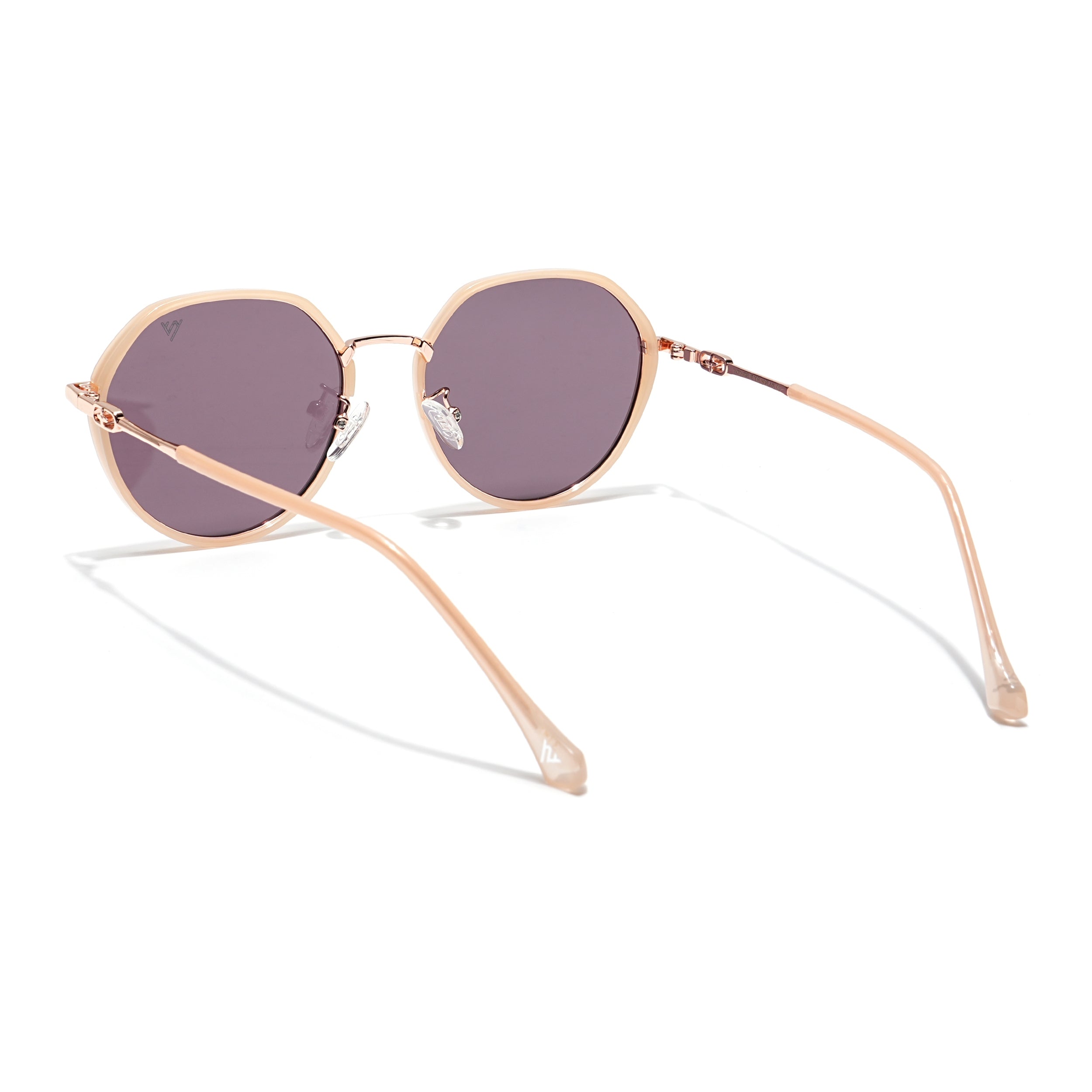 Voyage Select Round Sunglasses for Women (Brown Lens | Nude & Golden Frame - SLPMG6223)