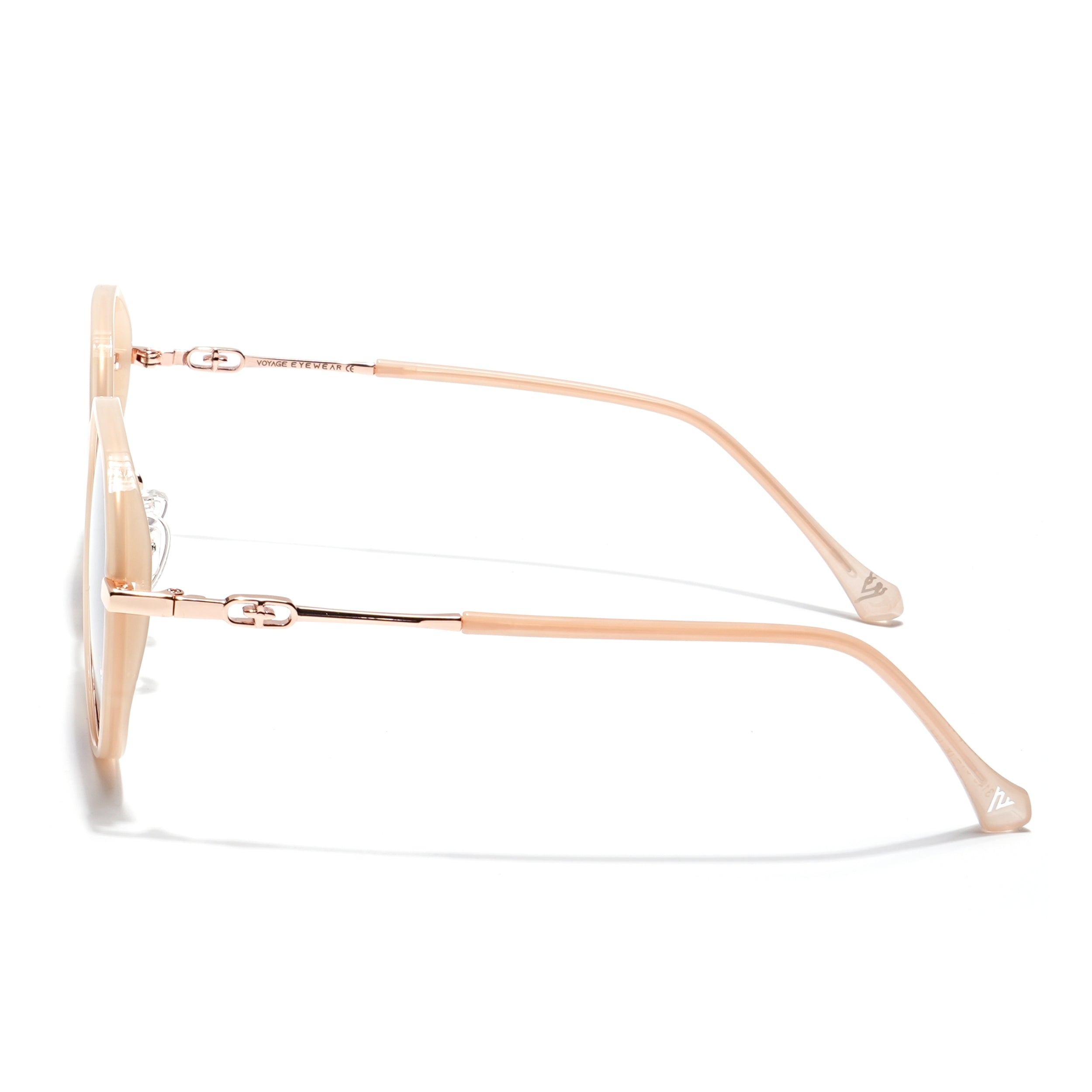 Voyage Select Round Sunglasses for Women (Brown Lens | Nude & Golden Frame - SLPMG6223)