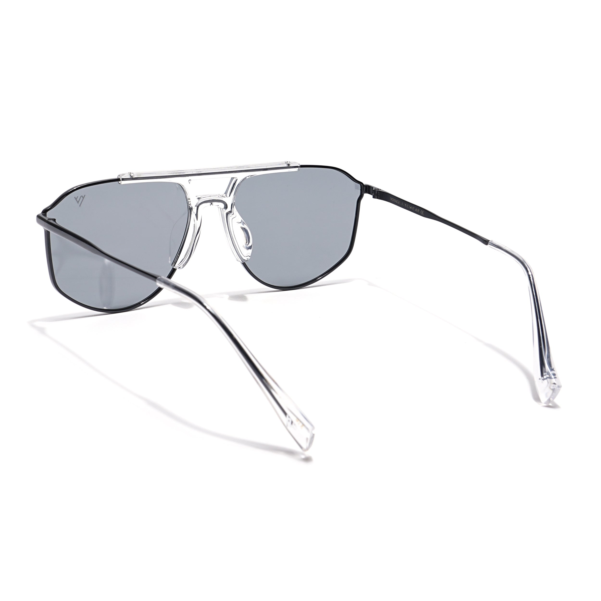 Voyage Select Wayfarer Sunglasses (Grey Lens | Black & Transparent Frame - SLPMG6279)