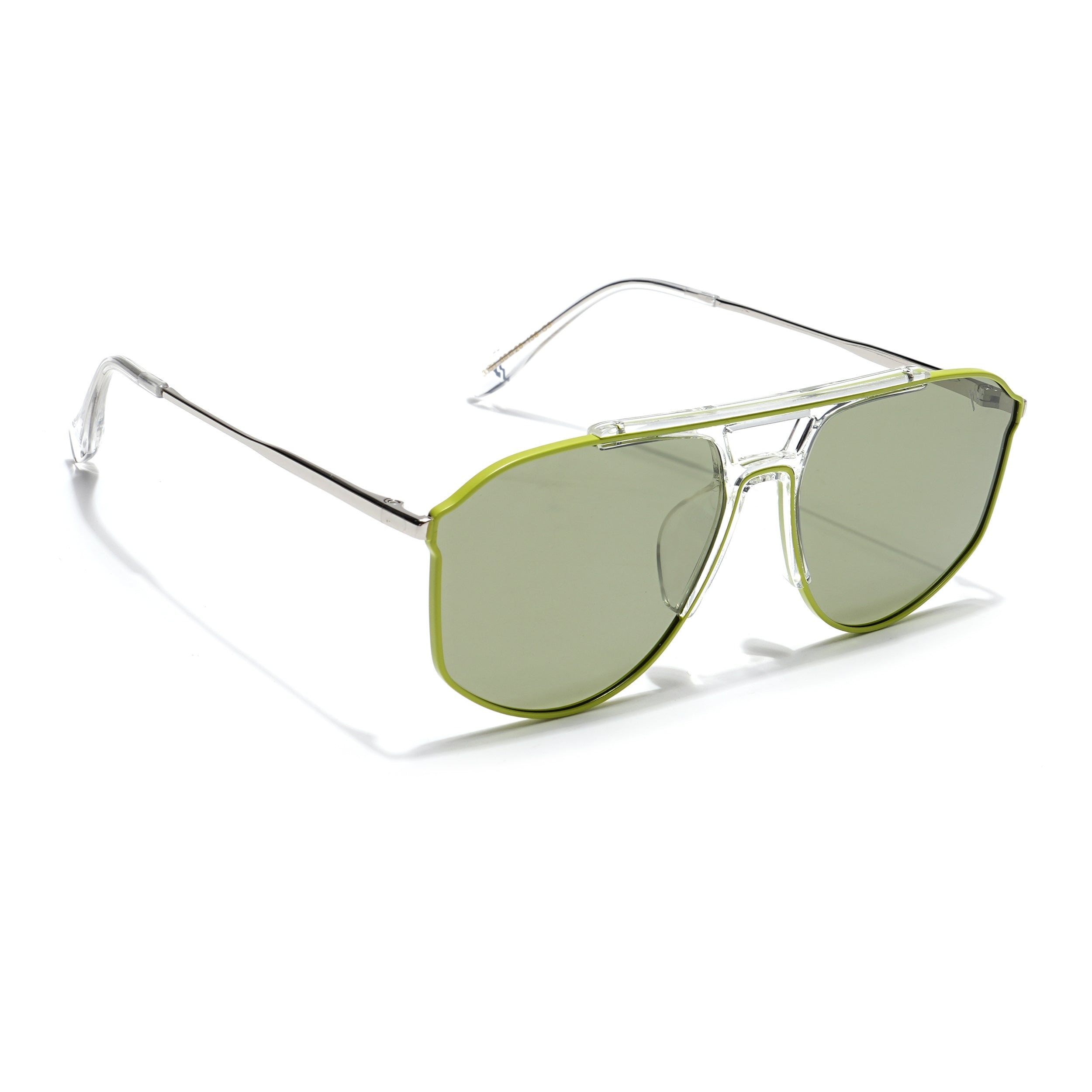 Voyage Select Wayfarer Sunglasses (Green Lens | Green & Transparent Frame - SLPMG6280)