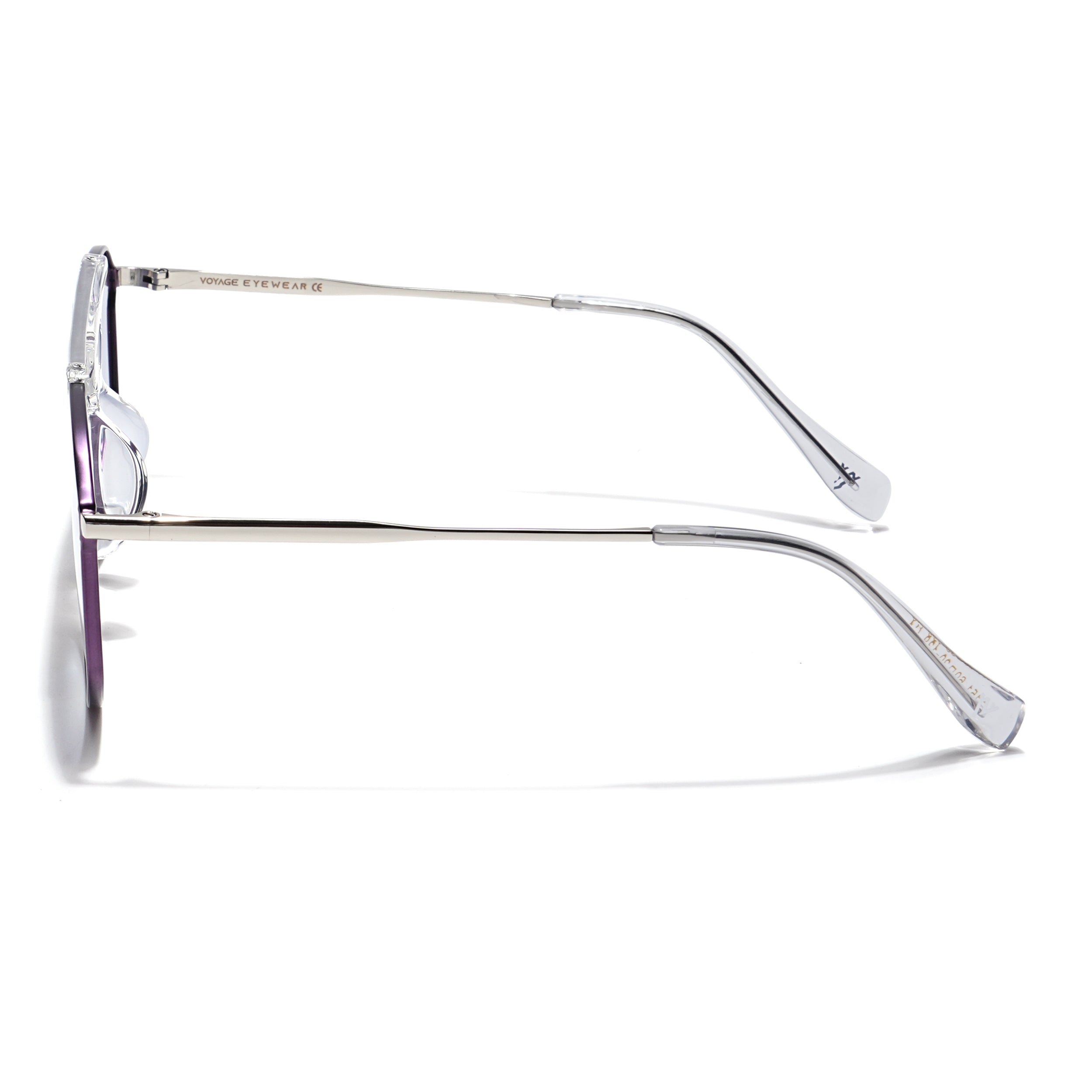 Voyage Select Wayfarer Sunglasses (Grey & Clear Lens | Purple & Transparent Frame - SLPMG6281)