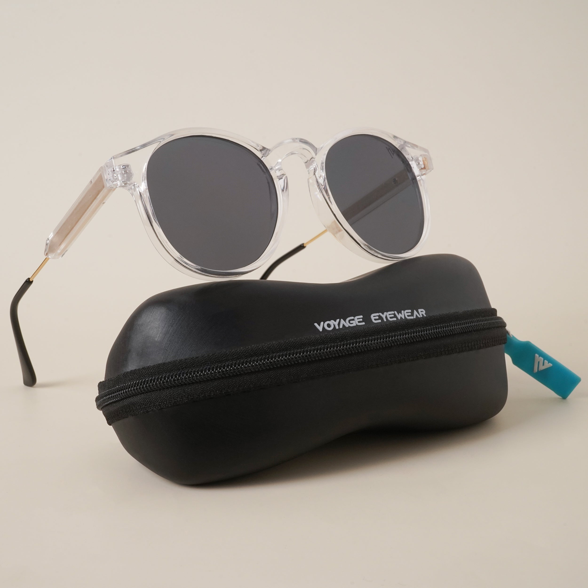 Voyage Grey Round Sunglasses (3185MG3877)