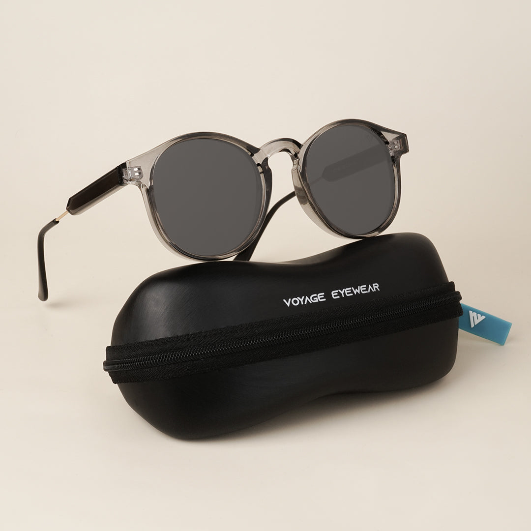 Voyage Grey Round Sunglasses (3185MG3878)