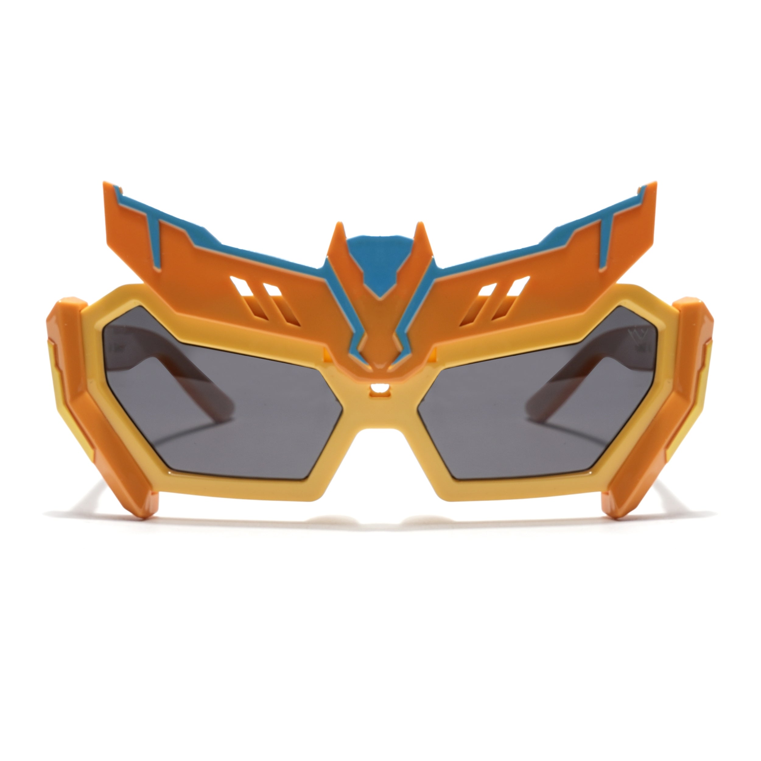 Rectangle Sunglasses for Kids -6 yrs To 12 yrs (Black Lens | Yellow Frame - PMG6075)