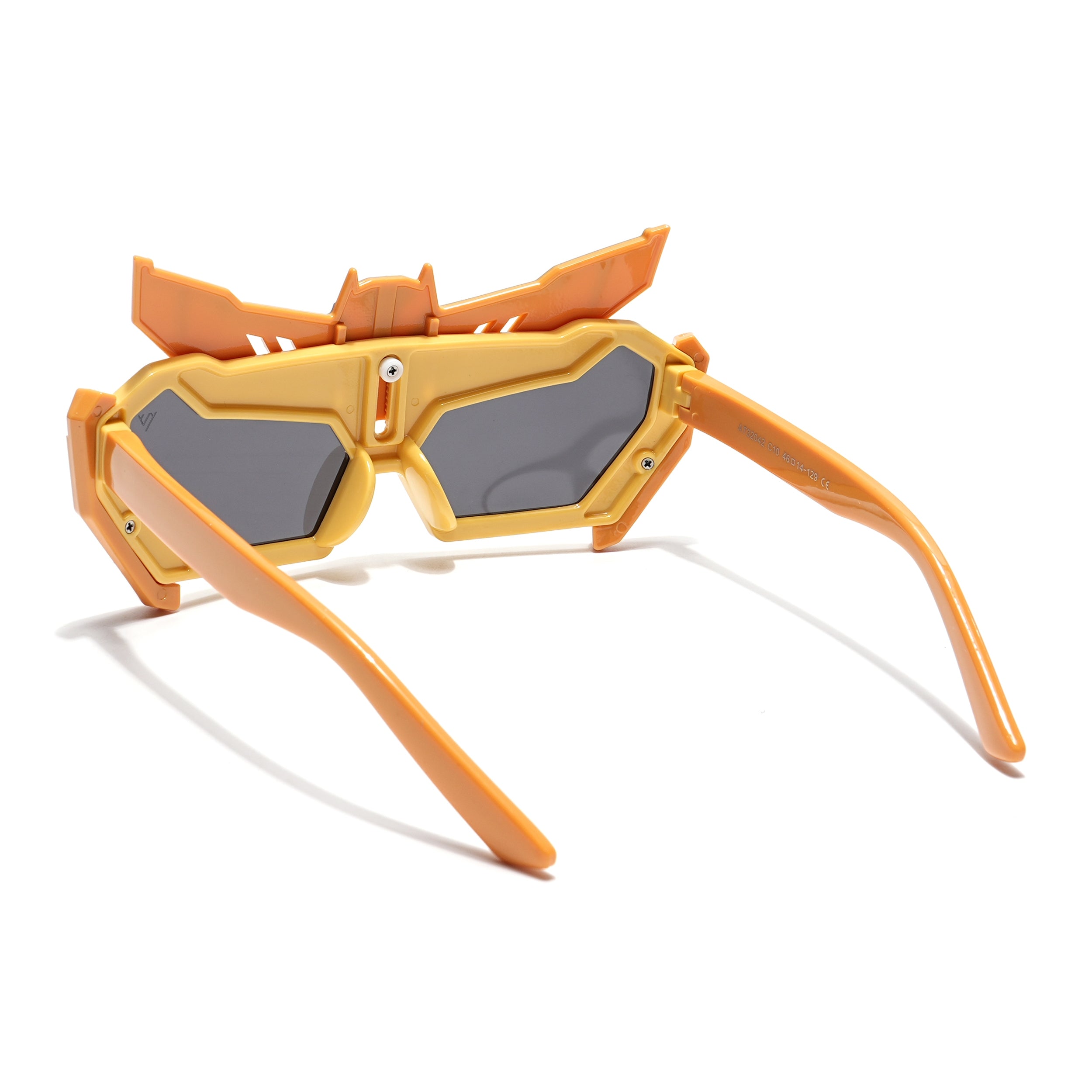 Rectangle Sunglasses for Kids -6 yrs To 12 yrs (Black Lens | Yellow Frame - PMG6075)