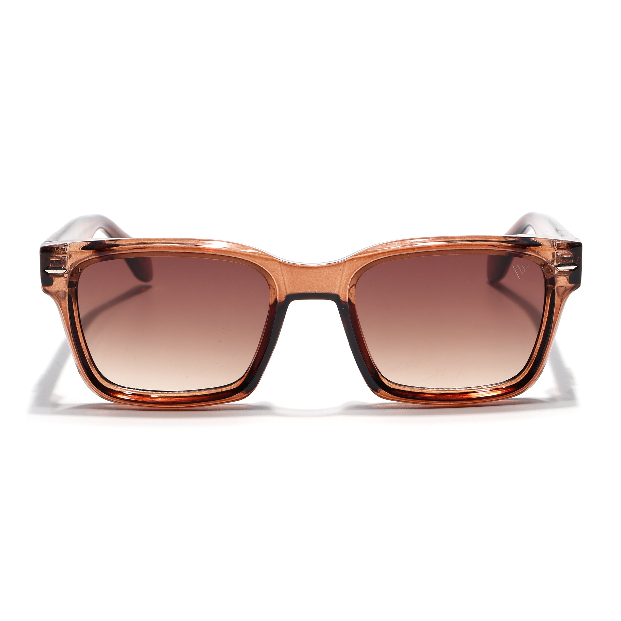 Square Sunglasses for Men & Women (Brown & Clear Lens | Shine Brown Frame - MG7331)