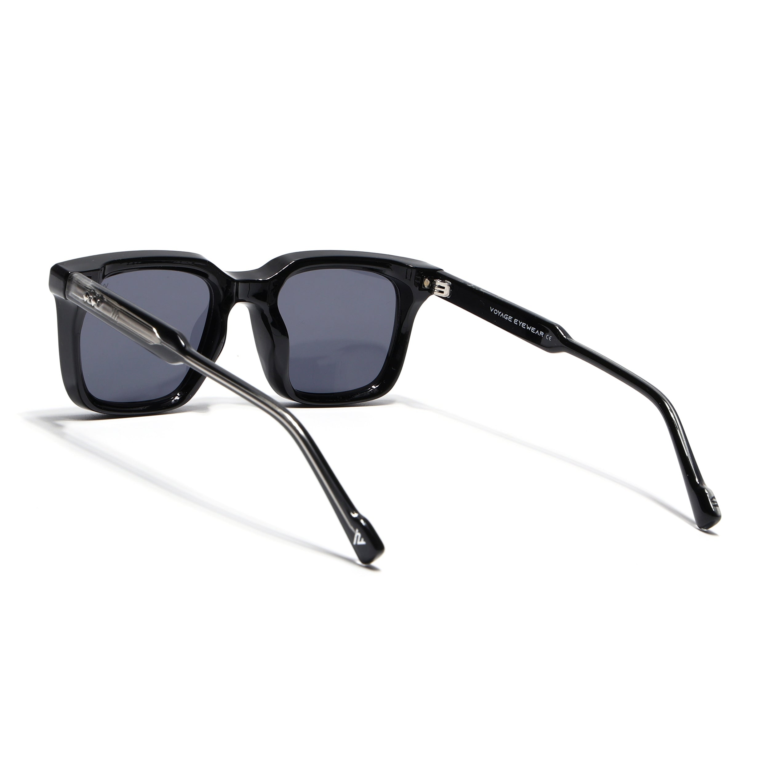 Square Sunglasses for Men & Women (Grey Lens | Shine Black Frame - MG7335)