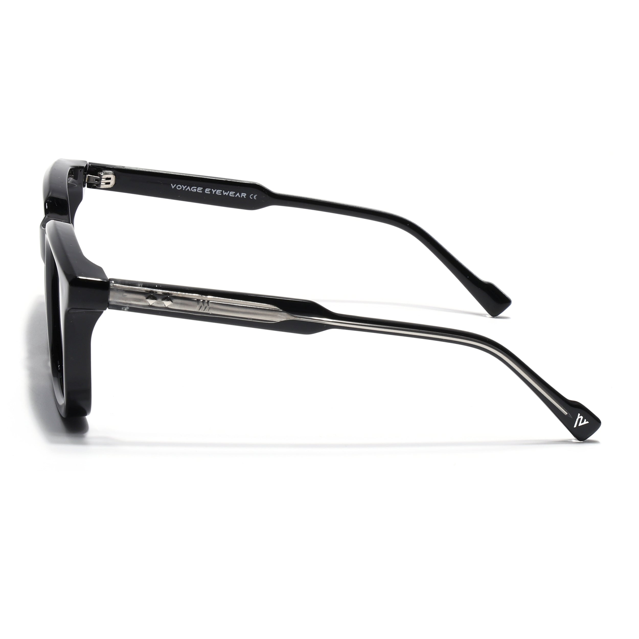 Square Sunglasses for Men & Women (Grey Lens | Shine Black Frame - MG7335)