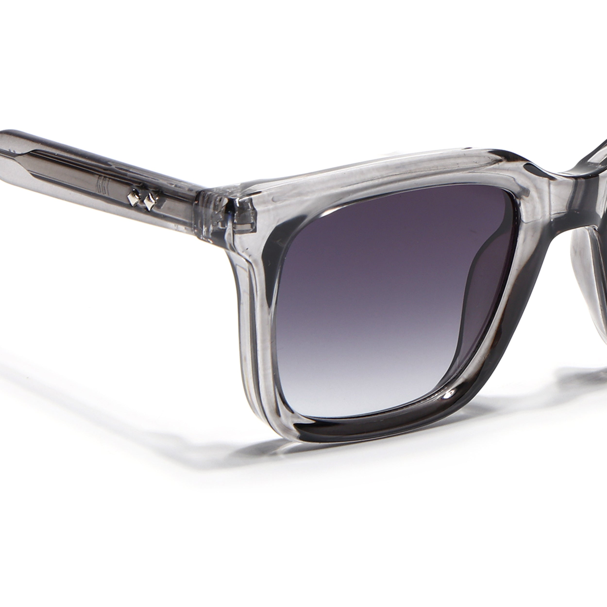 Square Sunglasses for Men & Women (Grey & Clear Lens | Grey Frame - MG7336)