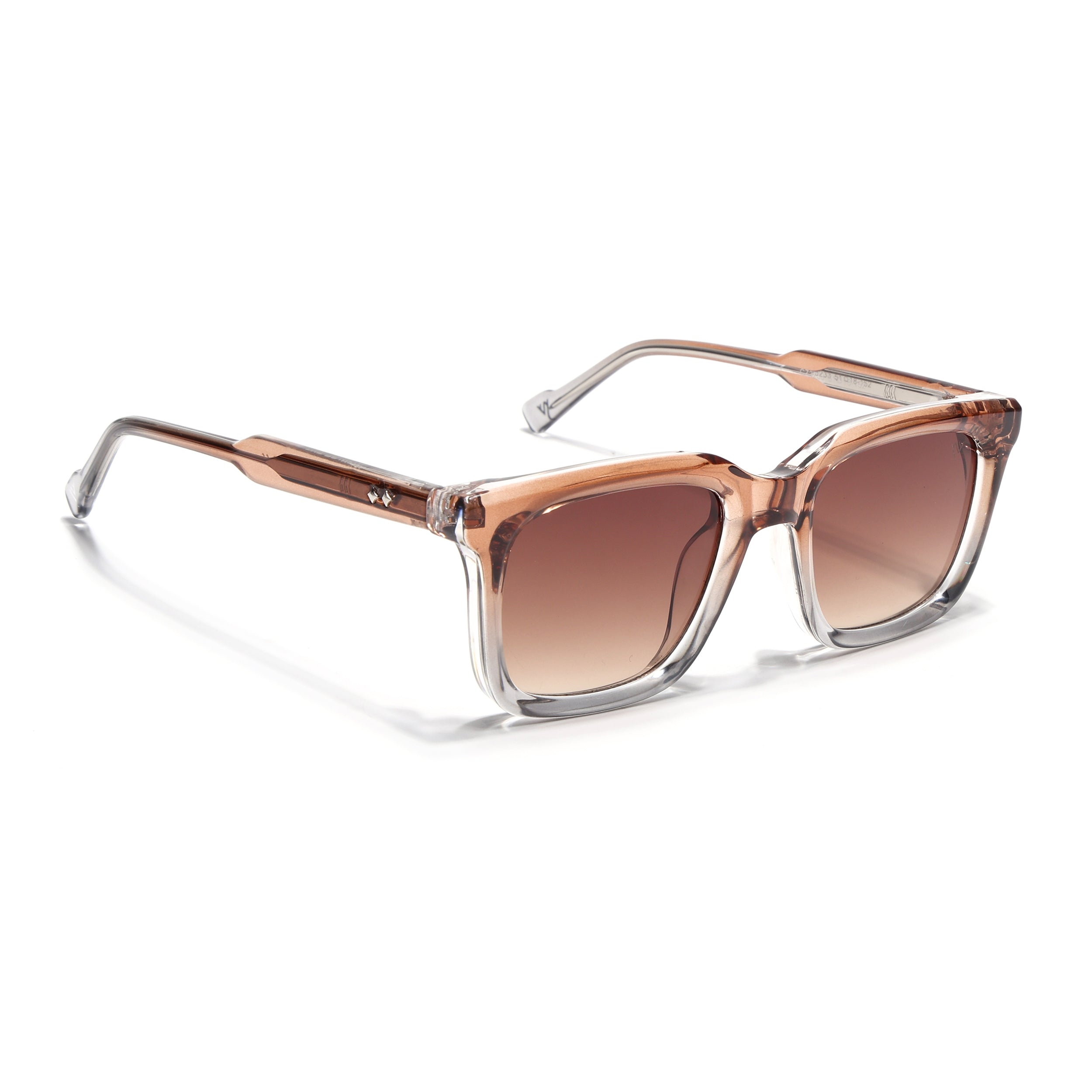 Square Sunglasses for Men & Women (Brown & Clear Lens | Brown & Transparent Frame - MG7338)